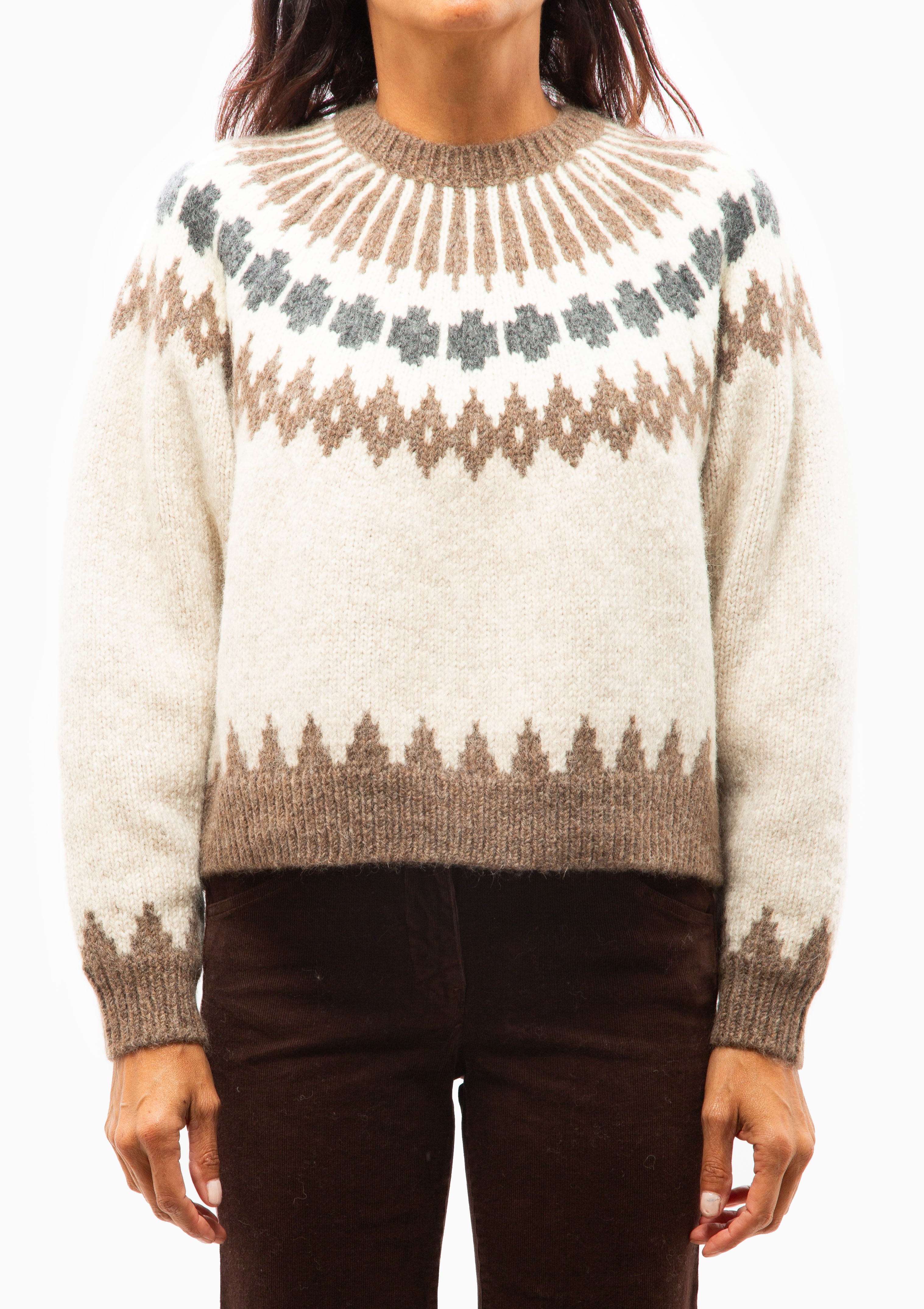 Alena Sweater | Oatmeal Fairisle