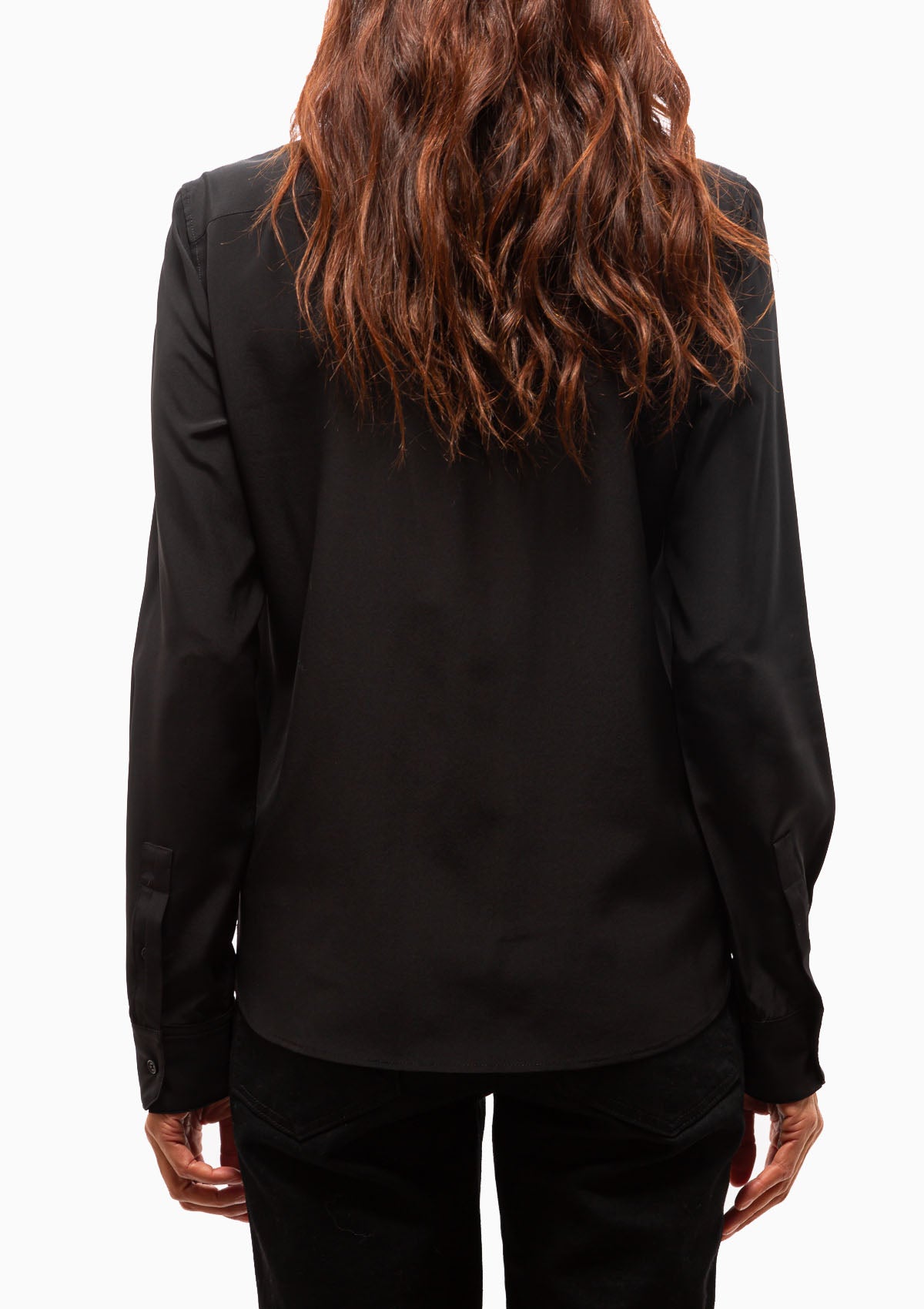 Gaia Silk Slim Shirt | Black