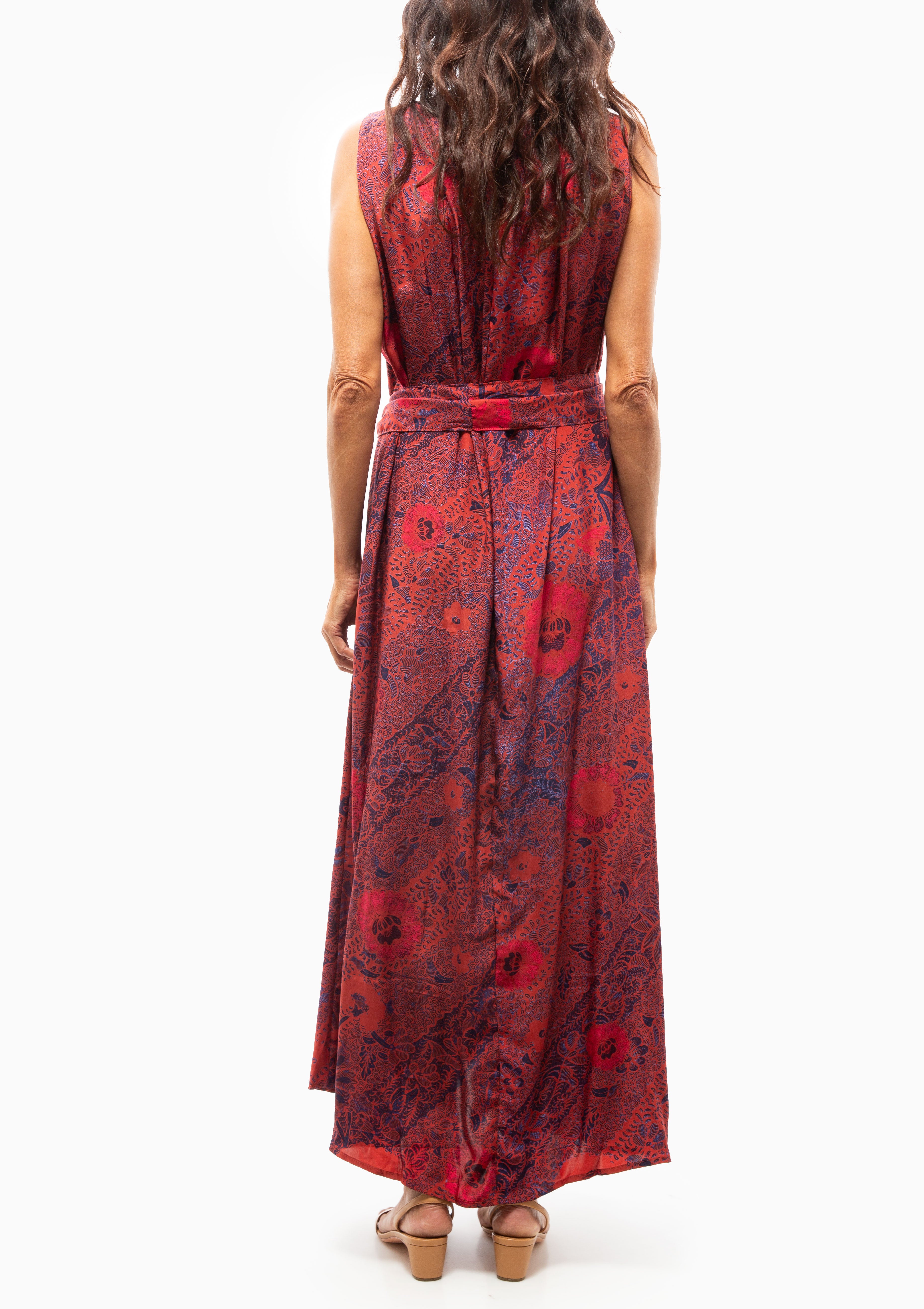 Tova Maxi With Sash | Peacock Currant