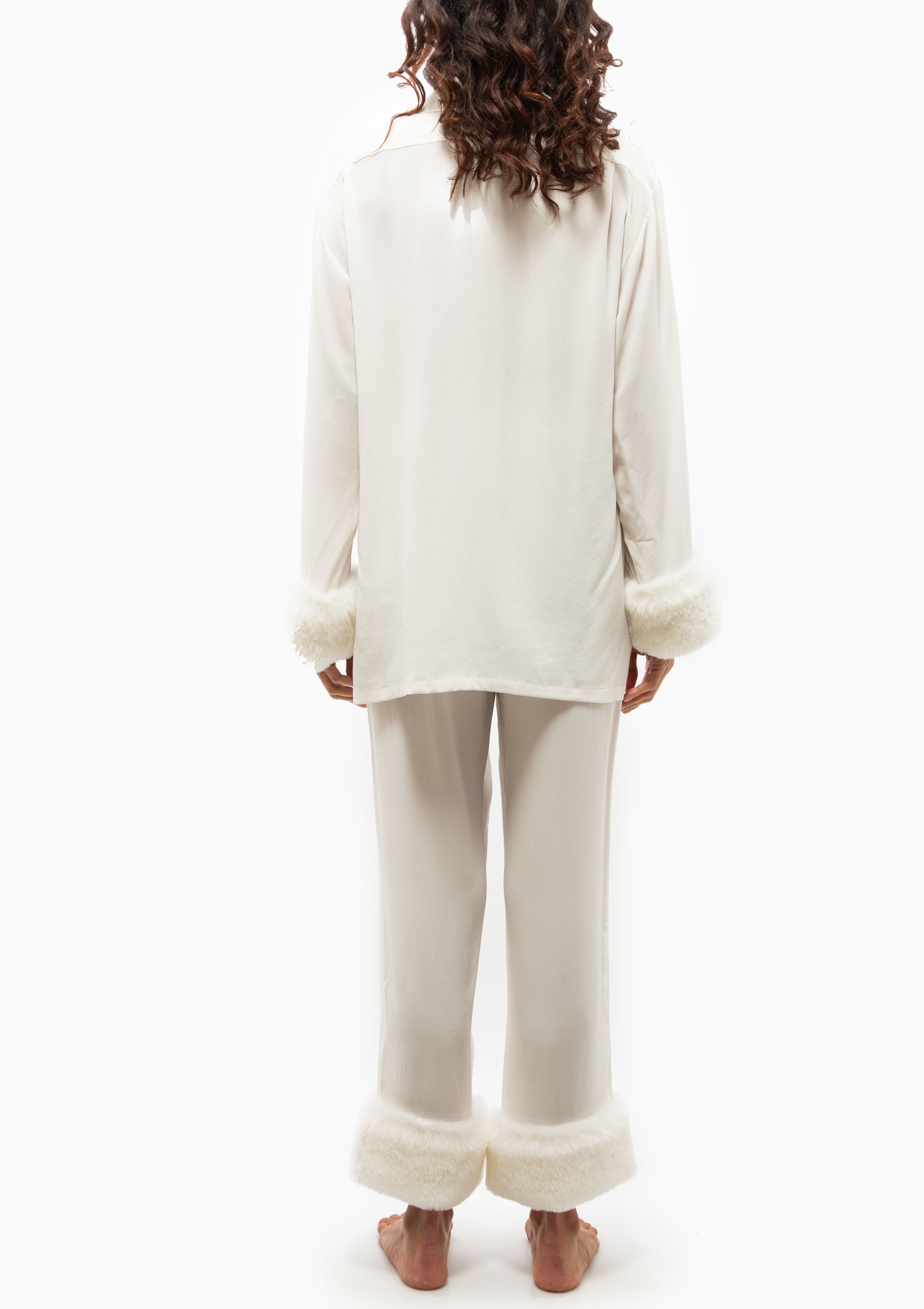 Fifi Silk Crepe De Chine Pajamas | Snow White