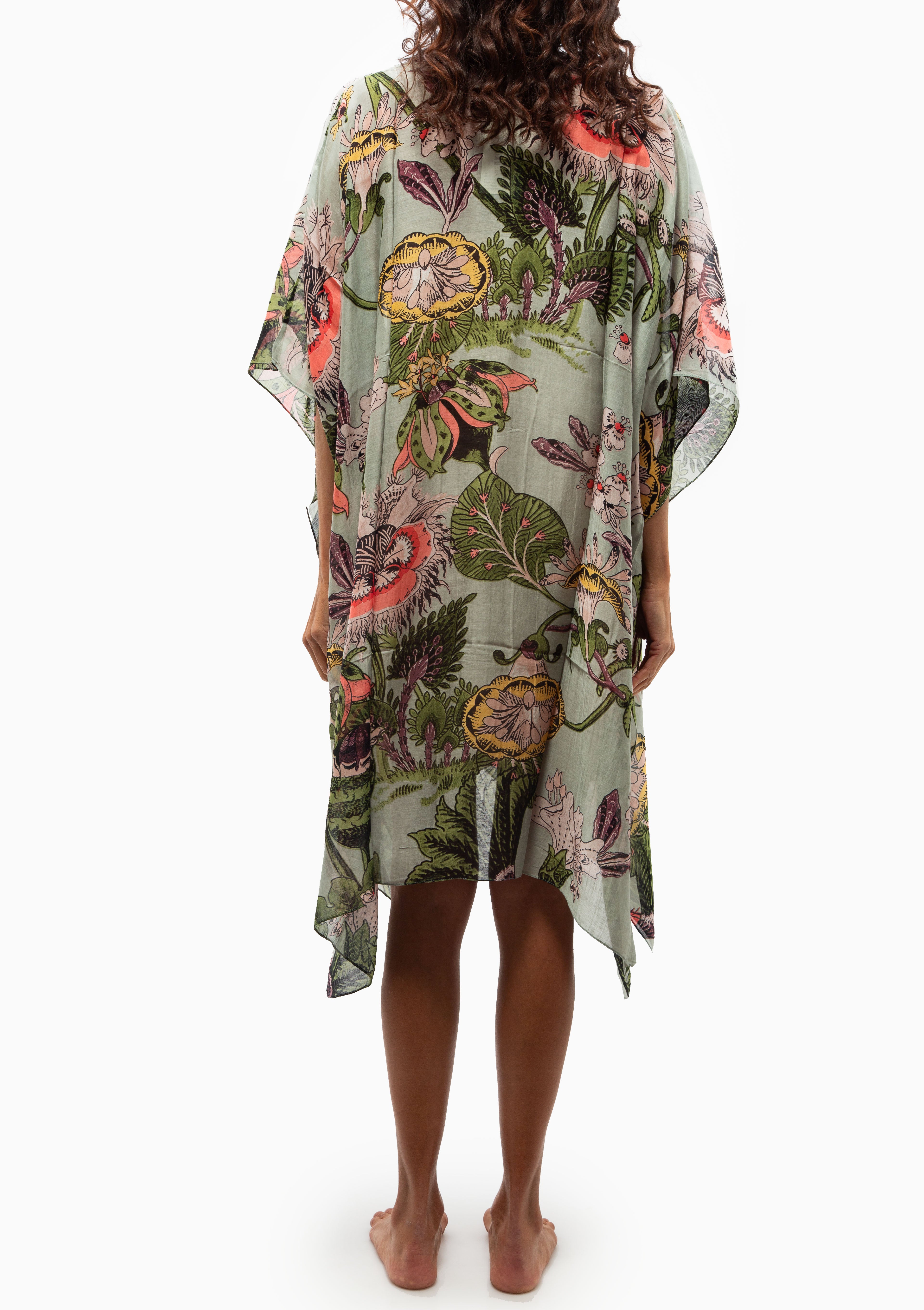 Eccentric Bloom Long Kimono | Putty