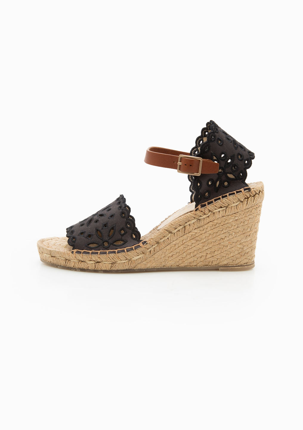 Orito Wedge | Off Black Satin