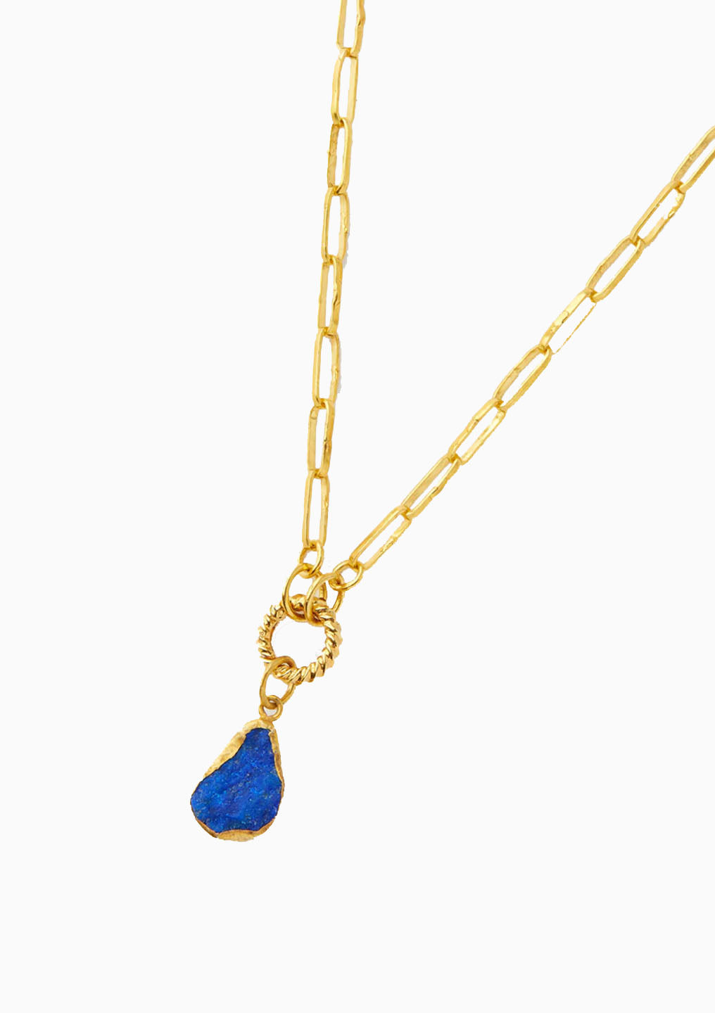 18kt Gold Vermeil PSTM Afghanistan Linked in Love Hamsa Pendant | Lapis