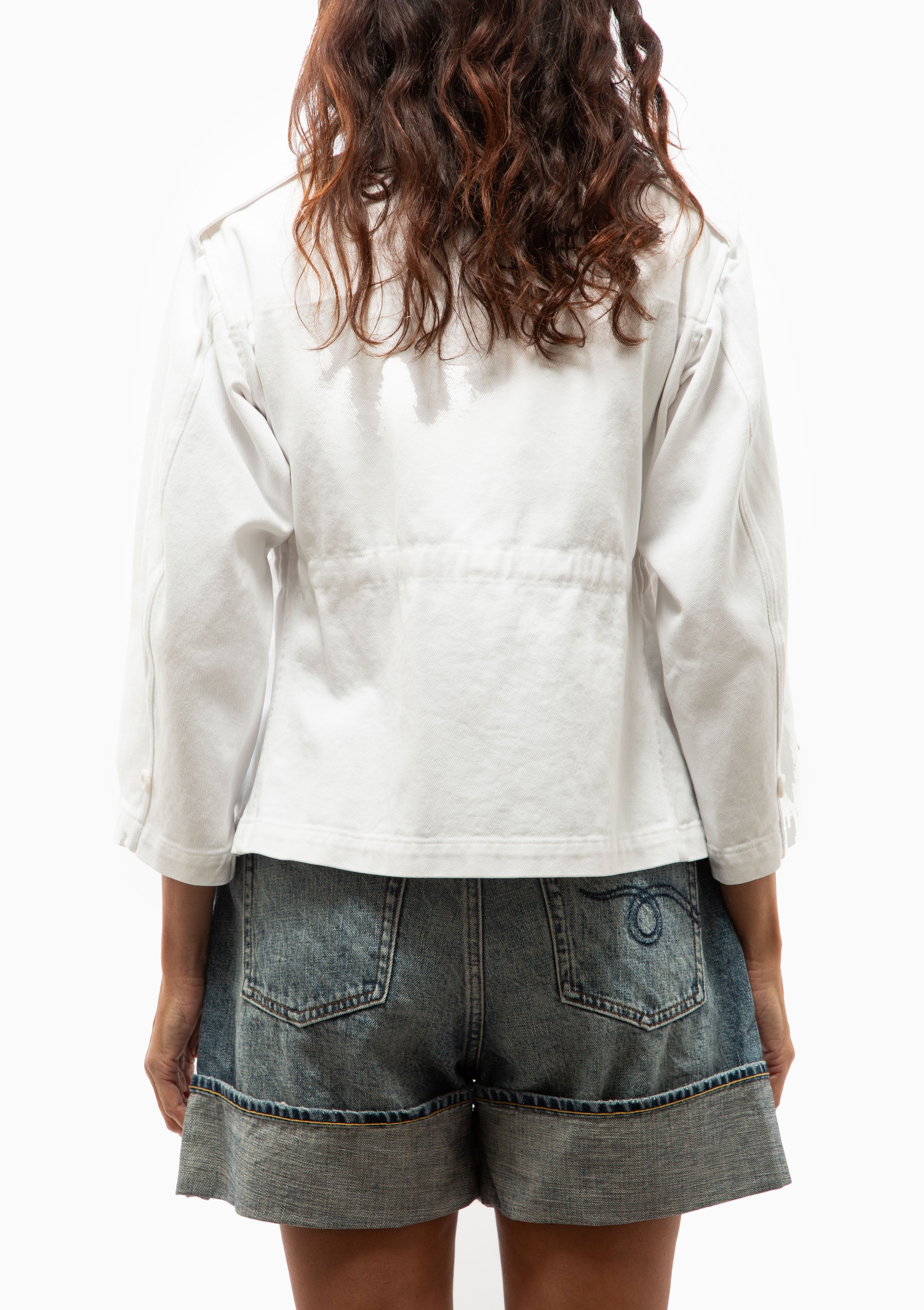 Boxy Army Jacket | White