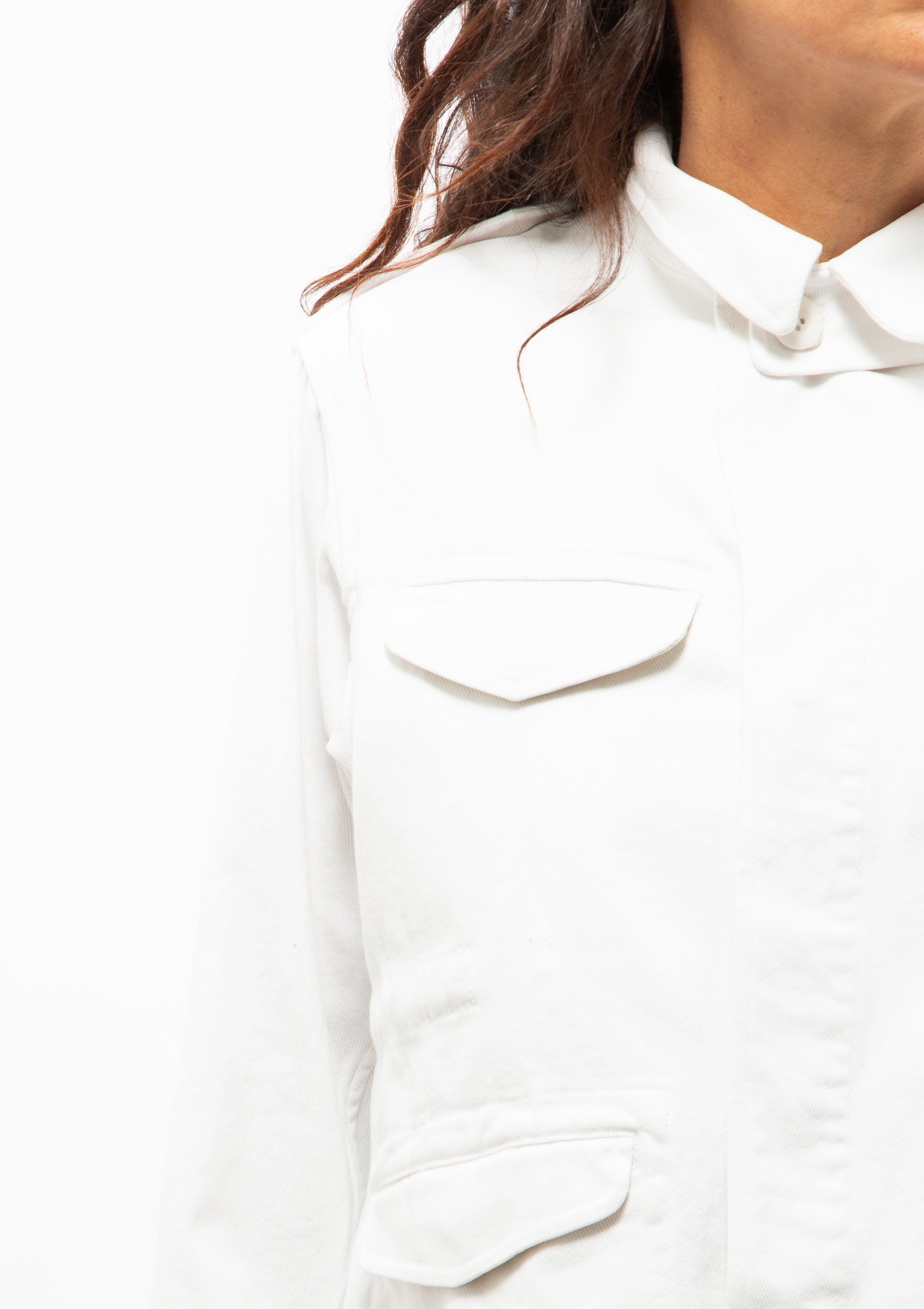 Boxy Army Jacket | White