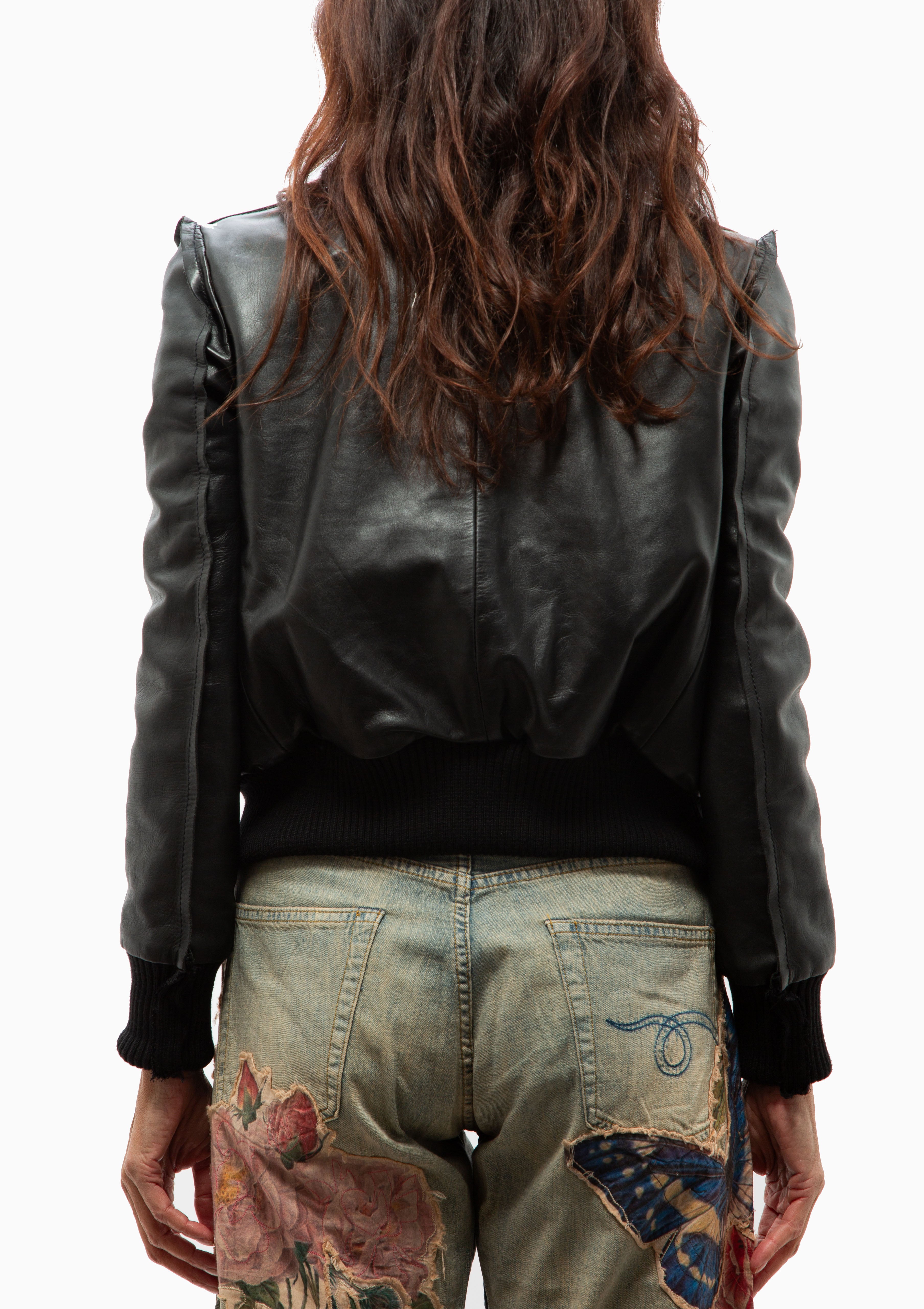 Flat Sleeve Bomber | Shiny Black