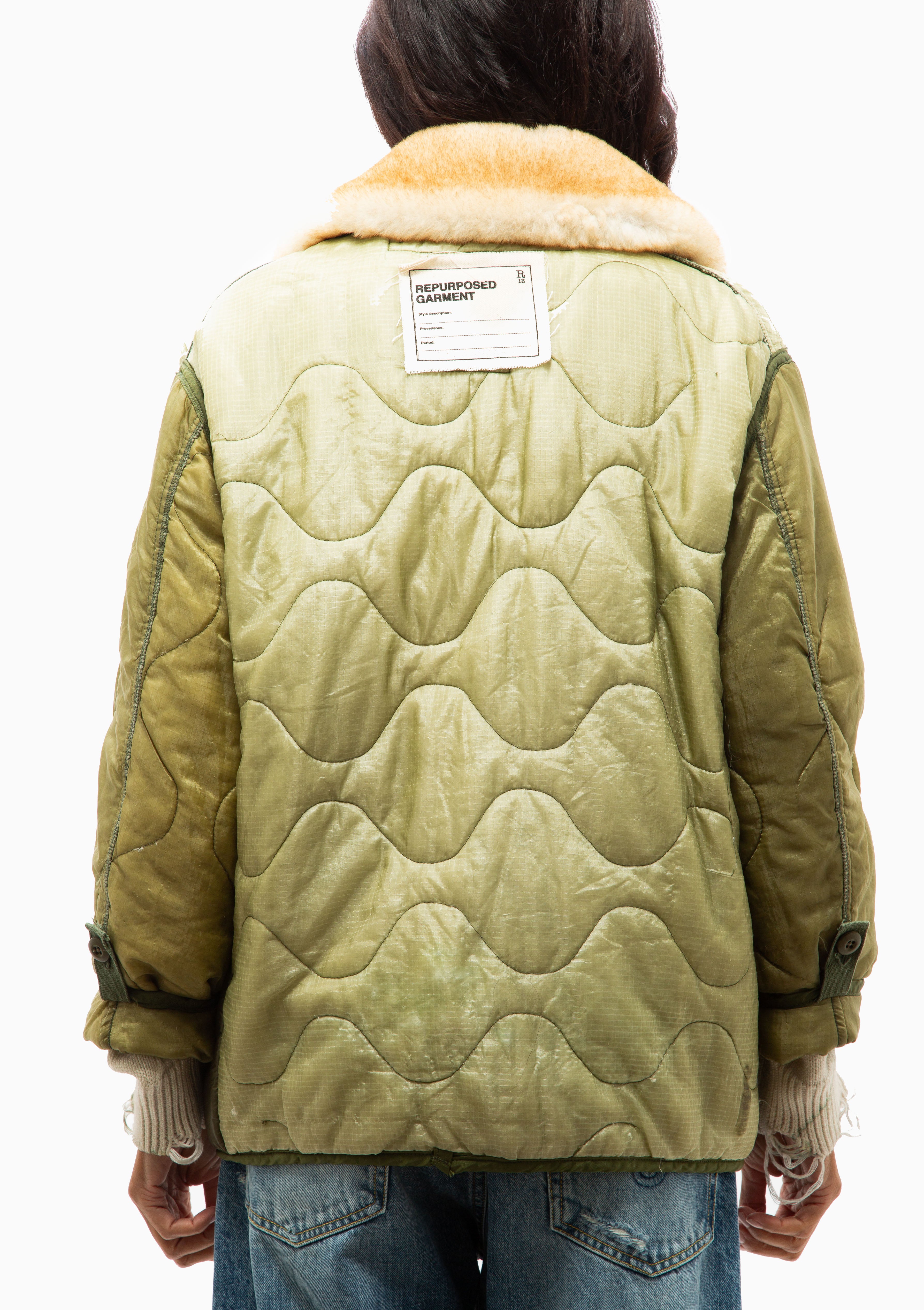 Refurbished Liner With Shearling Shawl Collar | Olive