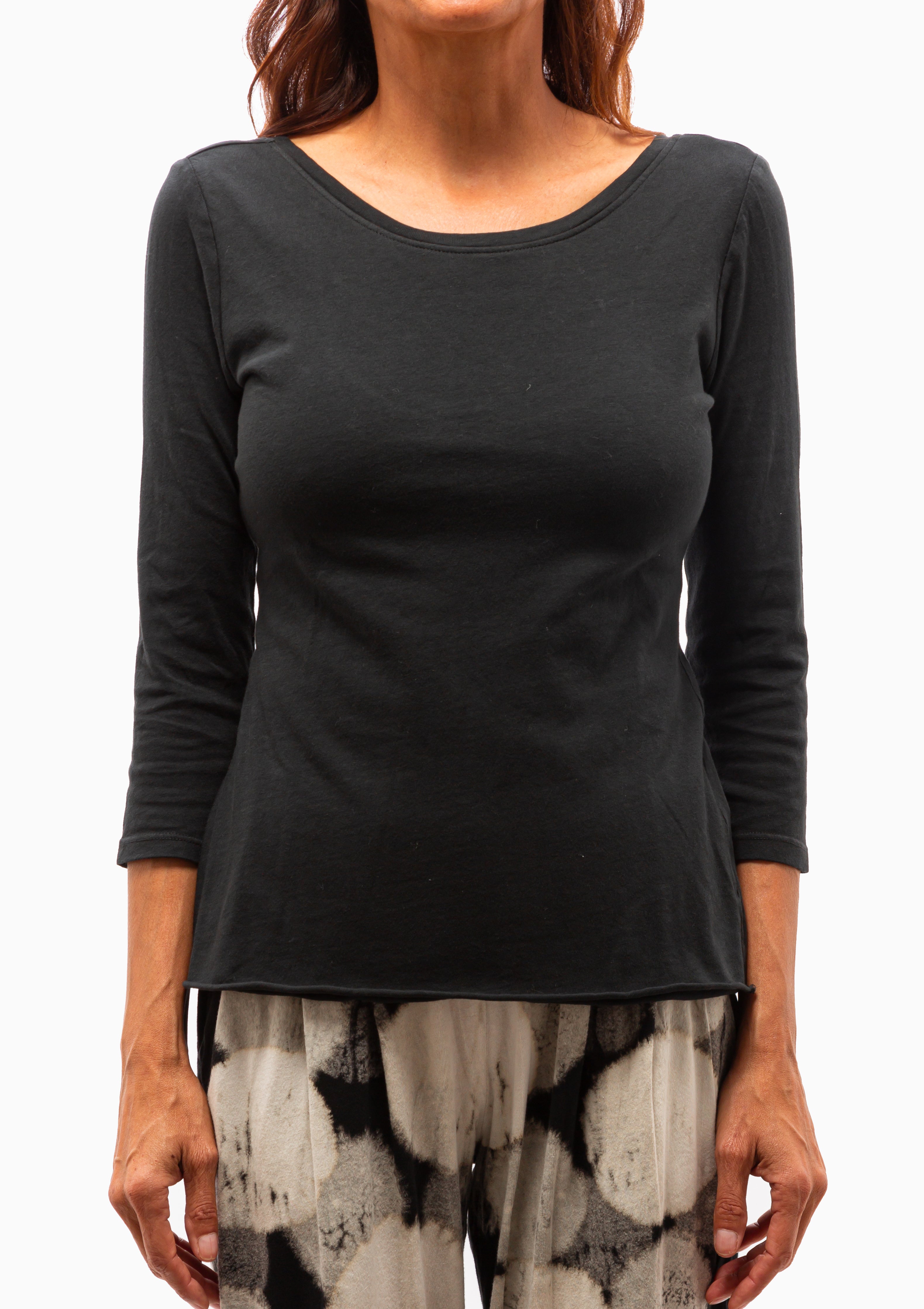 Classic Jersey Double Layer Top | Black