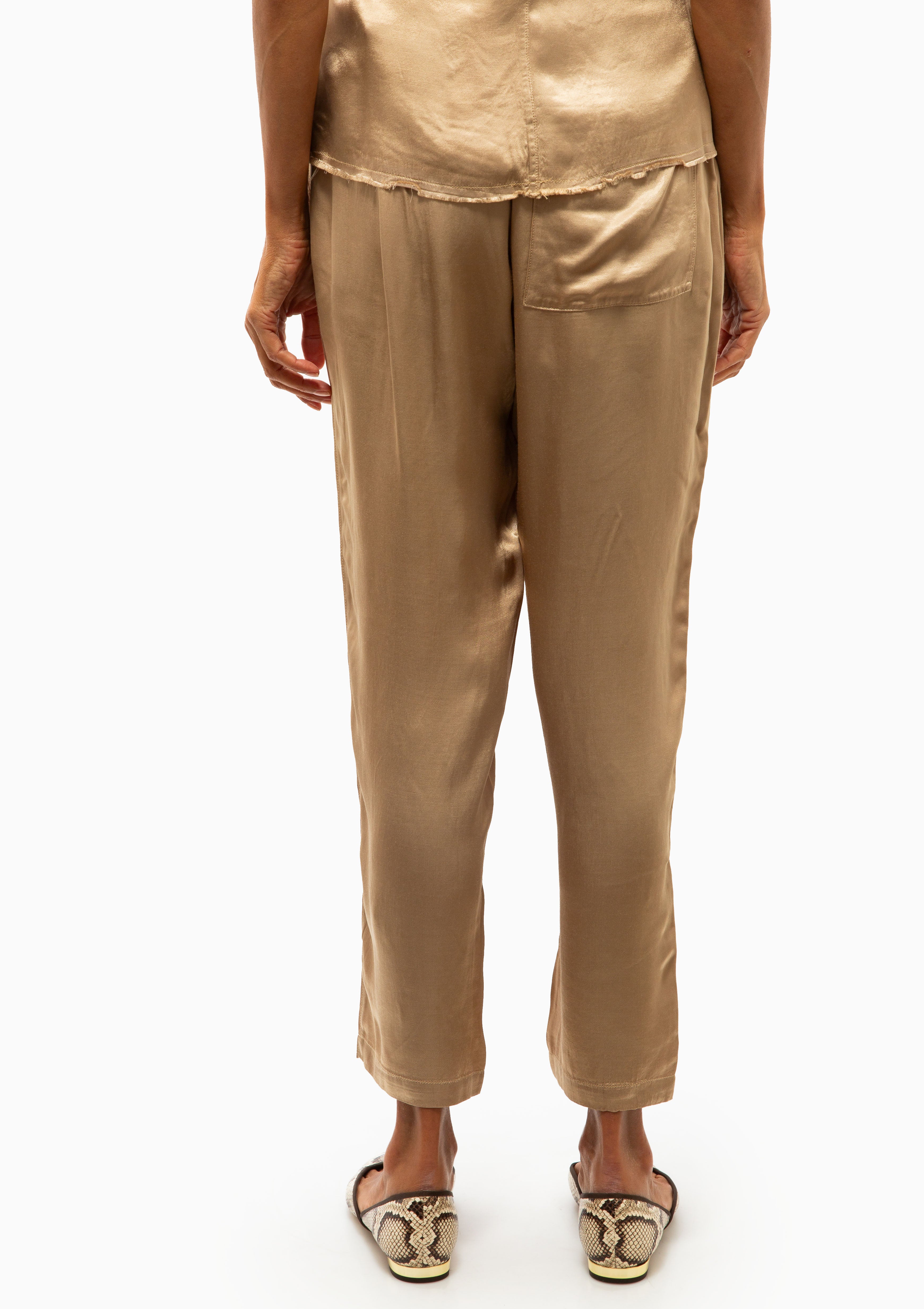 Pebble Satin Trapunto Pant | Sand