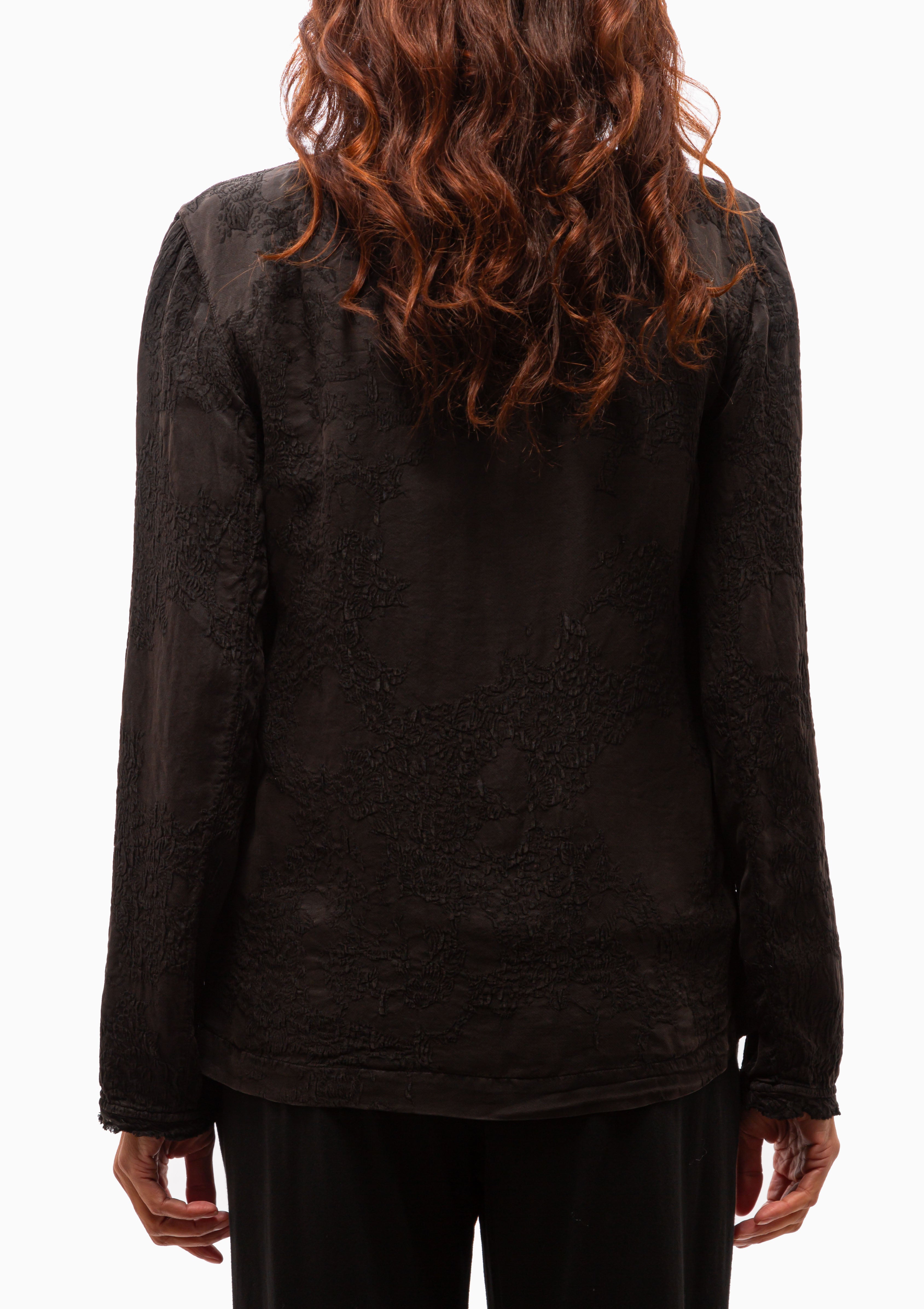 Silk Jacquard Jai Jacket | Black