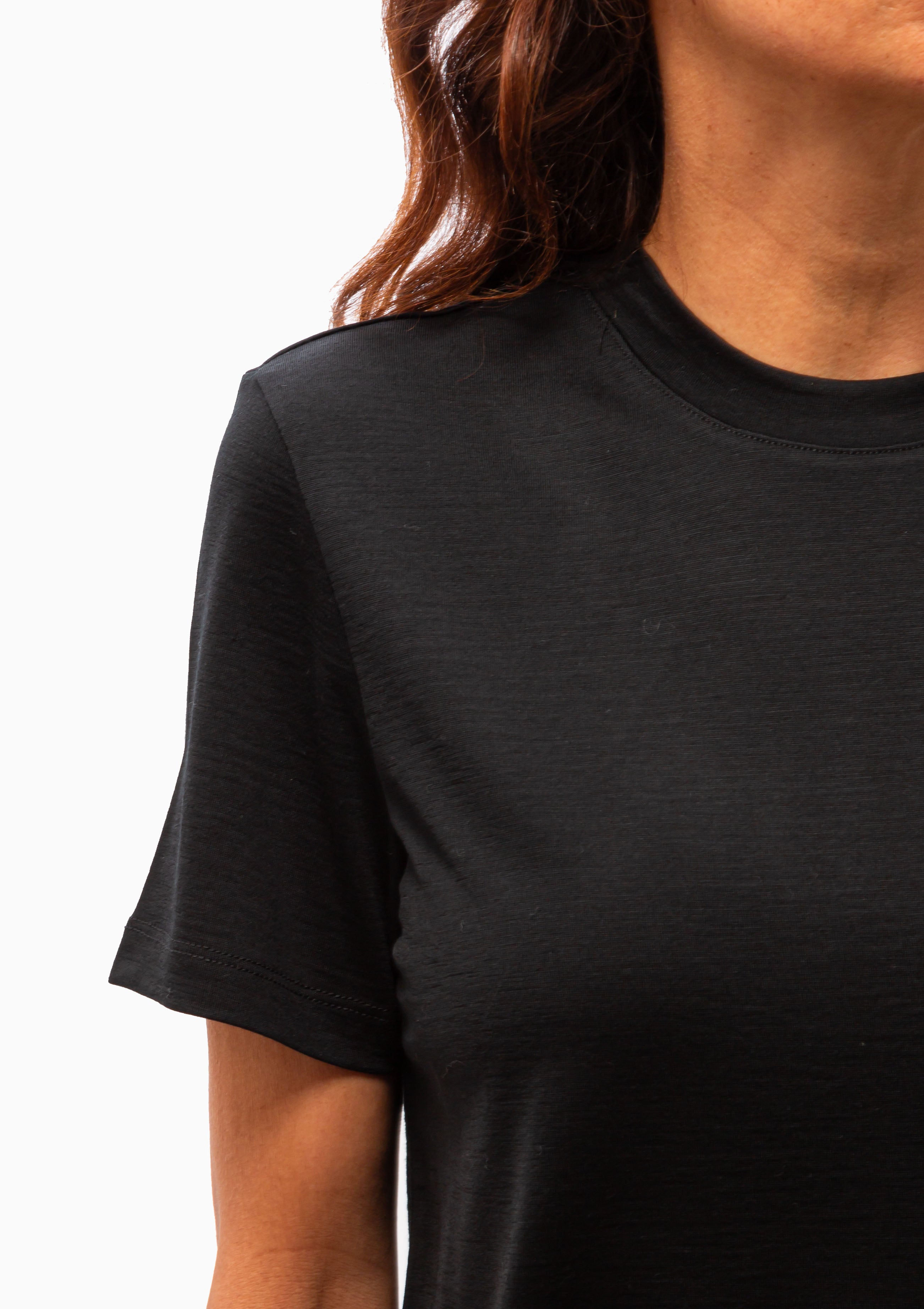 Summer Wool Jersey T-Shirt | Noir