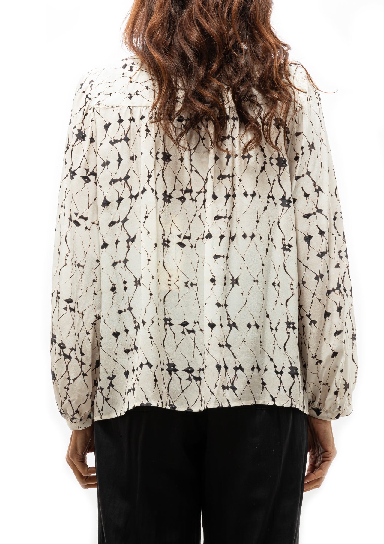 Silk Georgette Diamond Vanessa Blouse | Cream