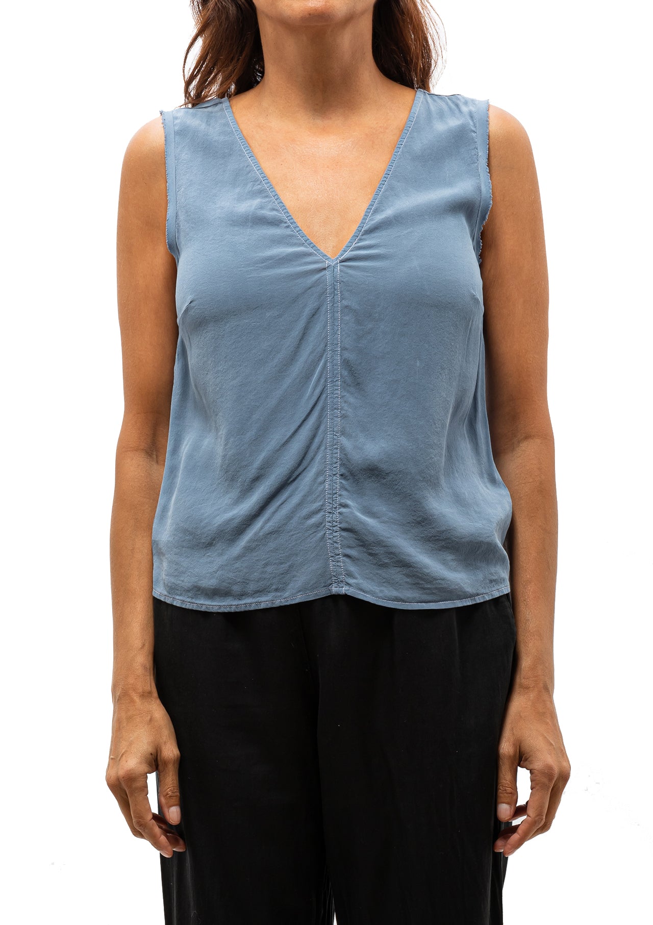 Solid Silk Ada Tank | French Blue