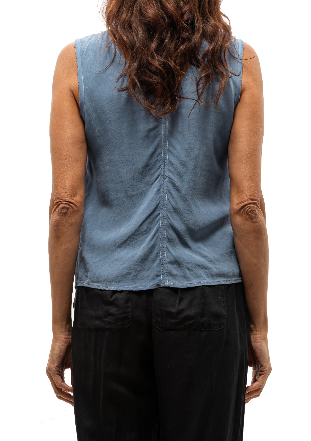 Solid Silk Ada Tank | French Blue