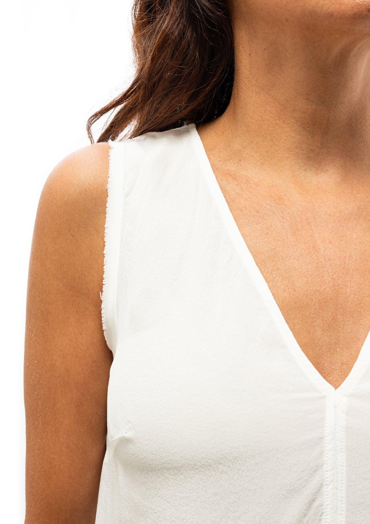 Solid Silk Ada Tank | Washed White