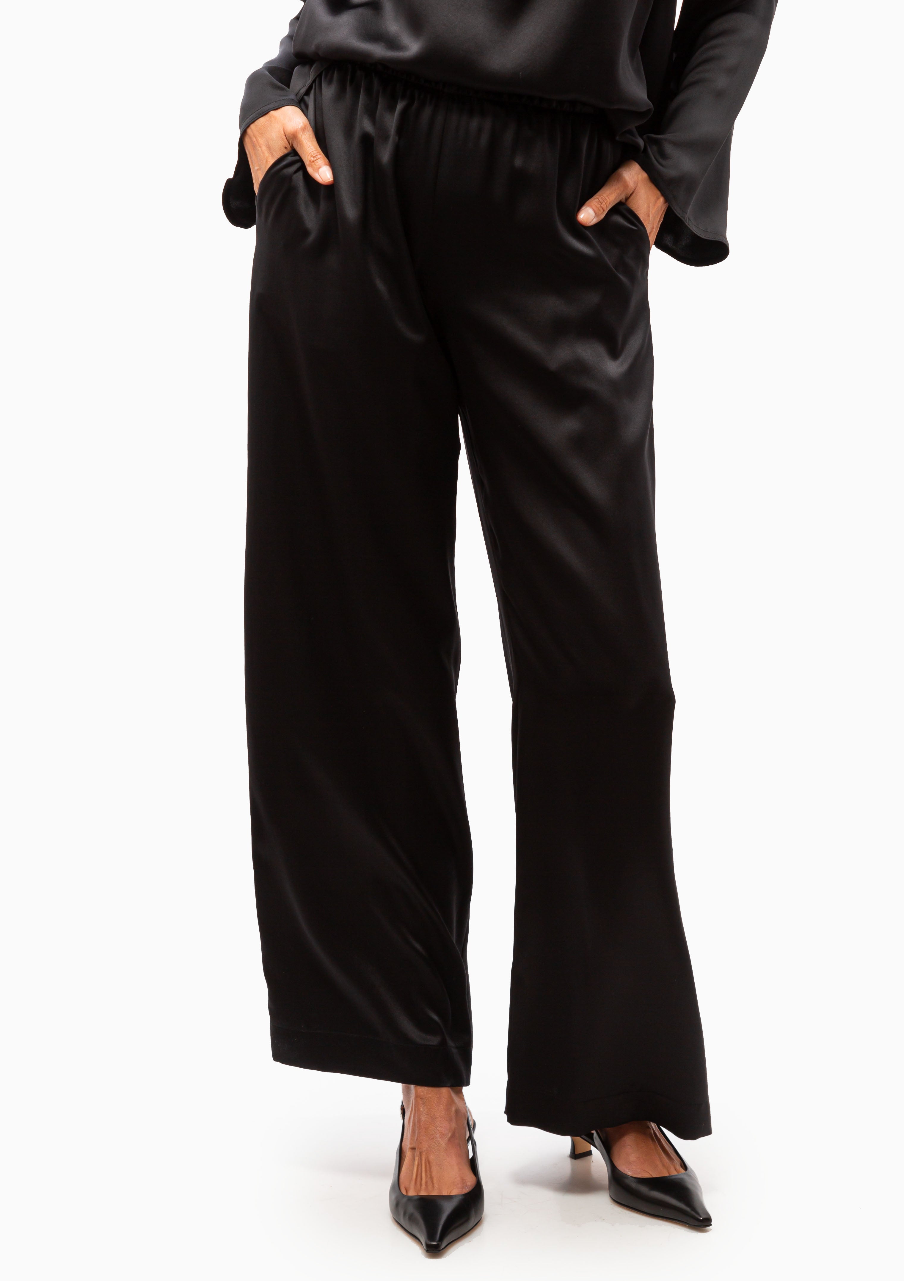 Brynn Wide Leg Pant | Black