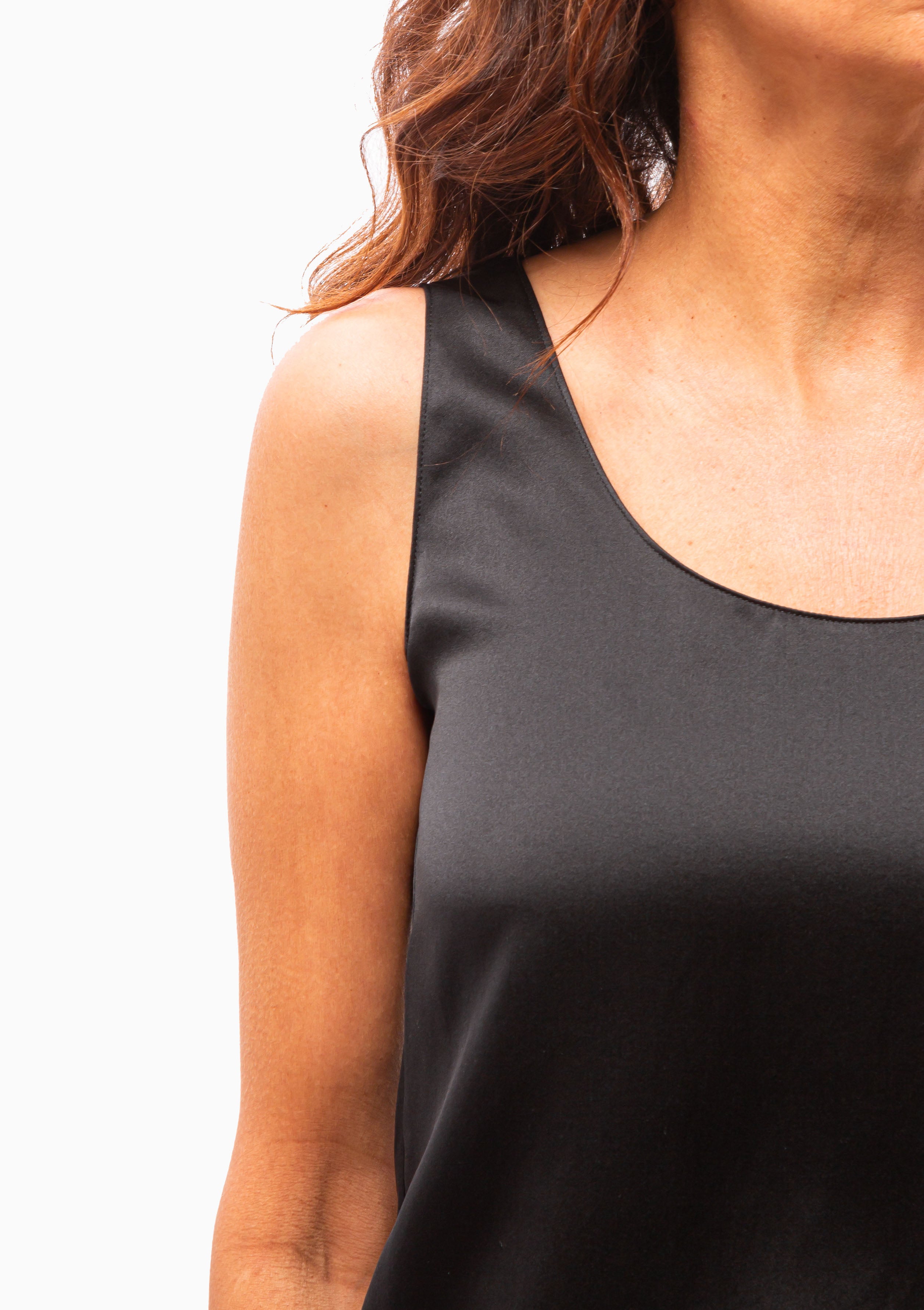 Fynn Silk Tank | Black