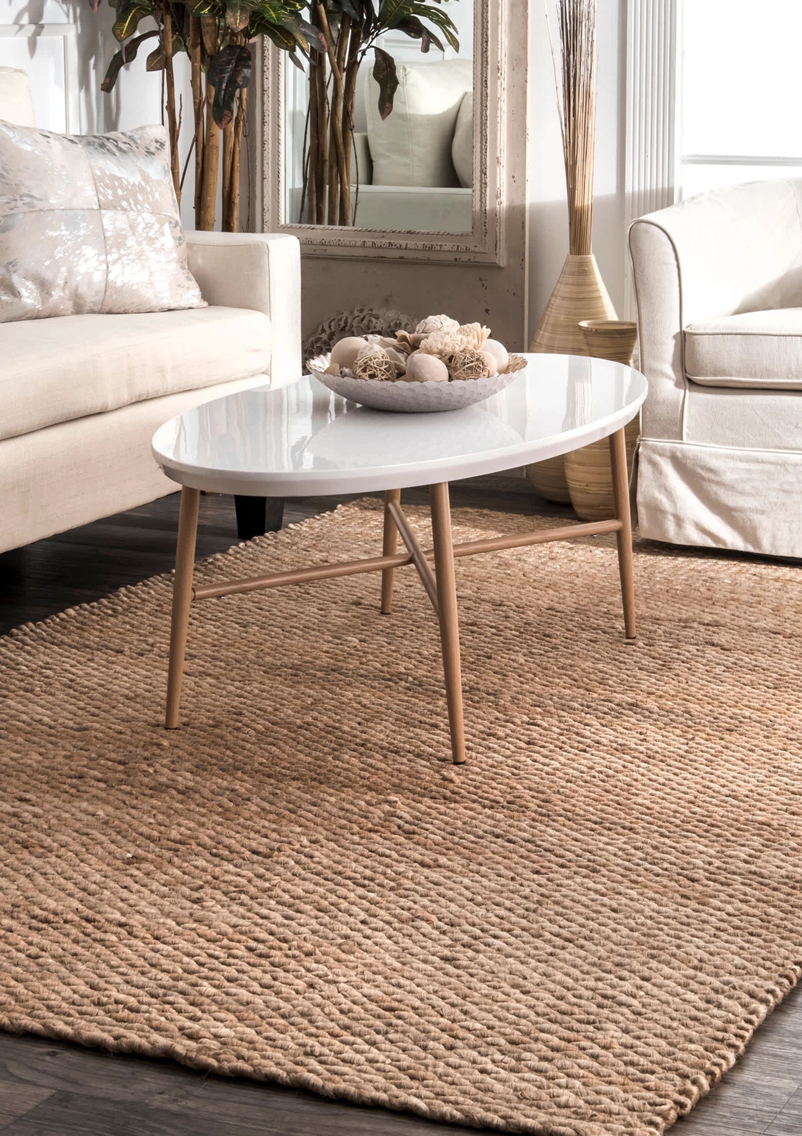 Hand Woven Hailey Jute Area Rug | Natural, 2'x3'