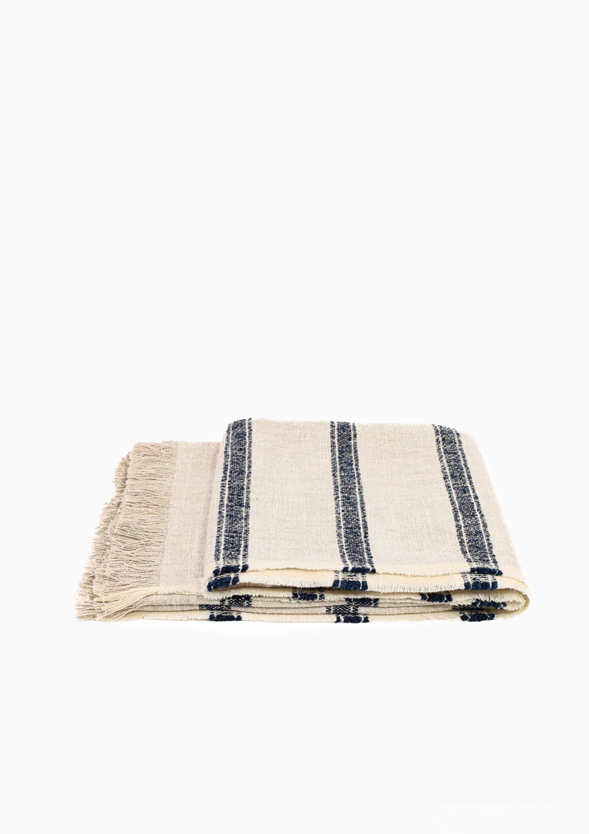 Dalton Throw, Natural/Navy Blue | 75" x 53"