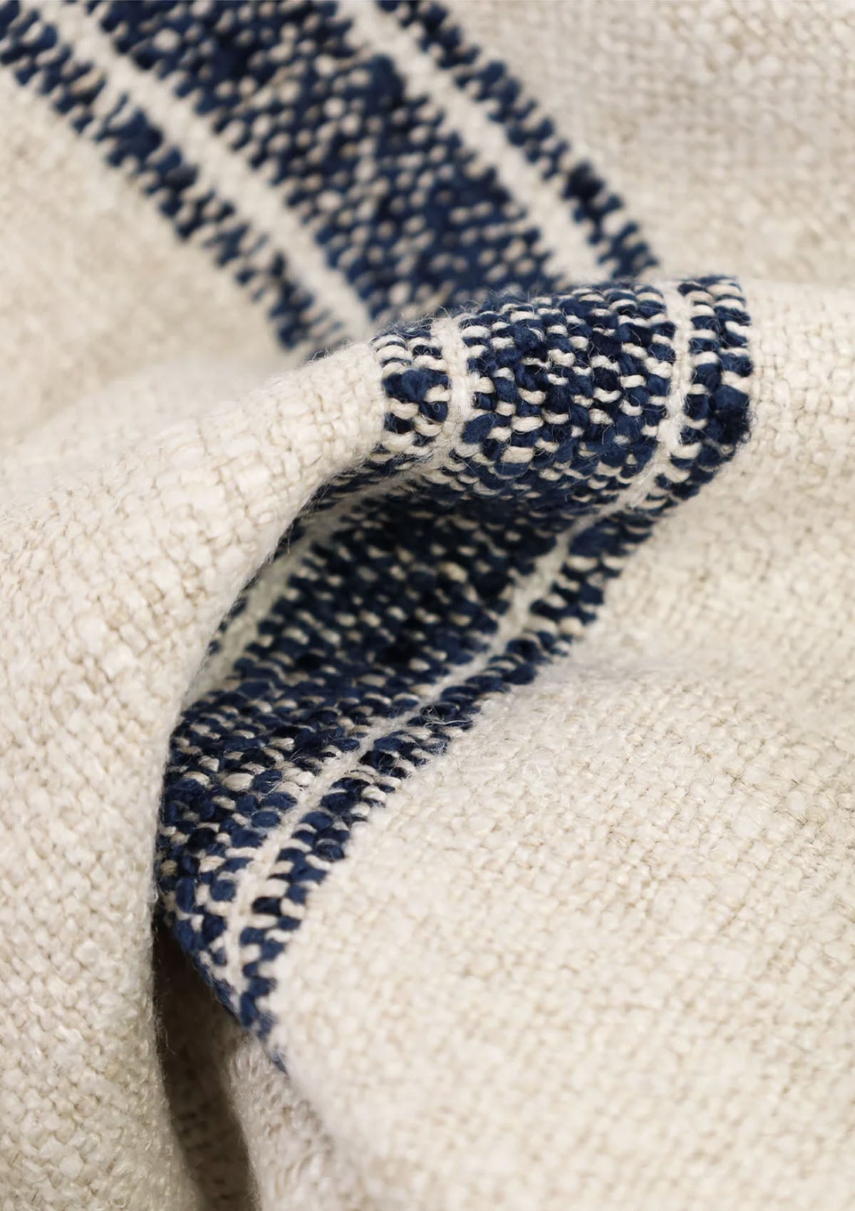 Dalton Throw, Natural/Navy Blue | 75" x 53"