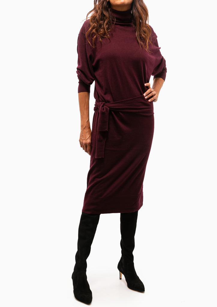 VANESSA BRUNO Batilda Knit Dress Bordeaux DIANI