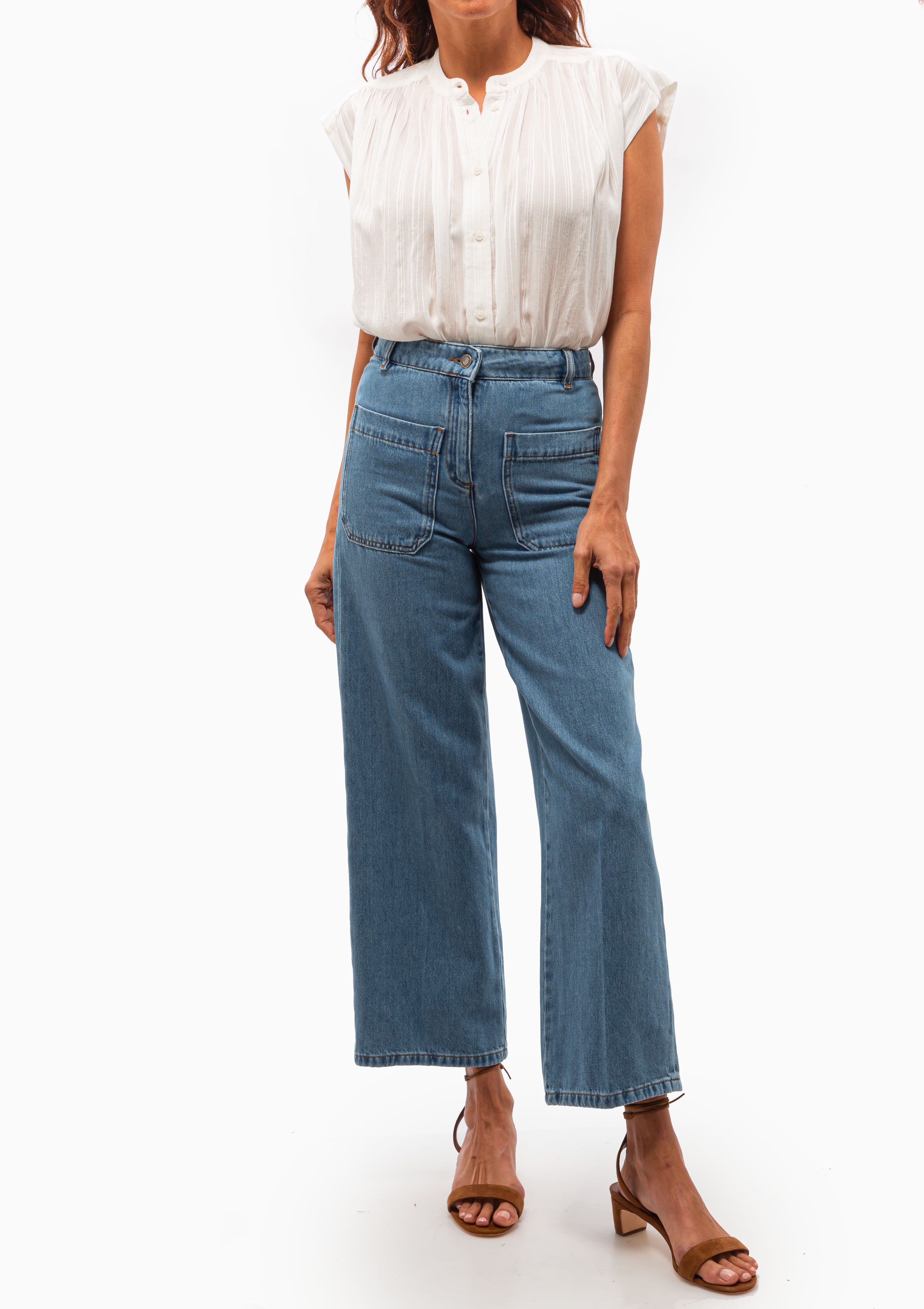 Helias Cropped Jean | Indigo Clair