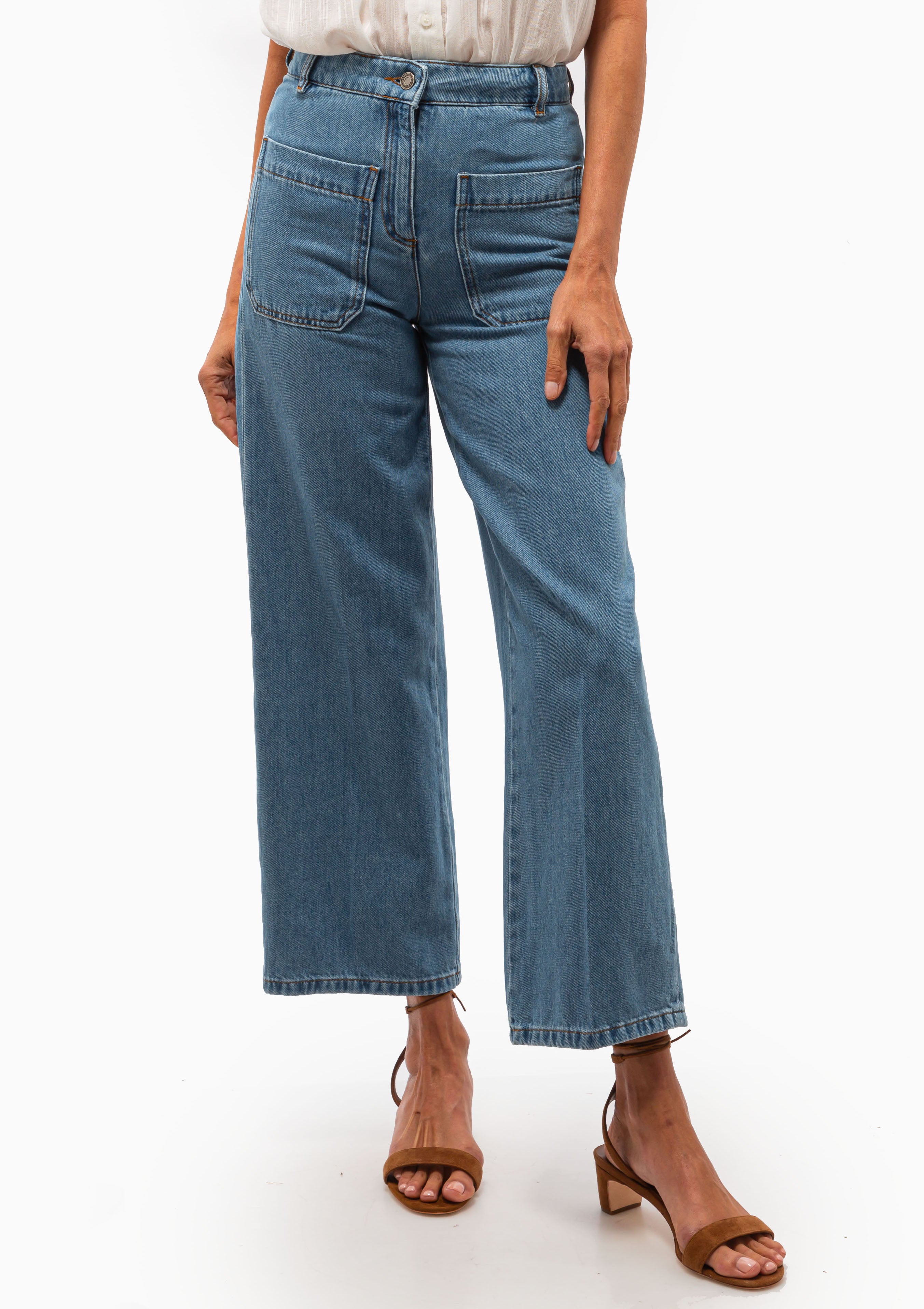 Helias Cropped Jean | Indigo Clair