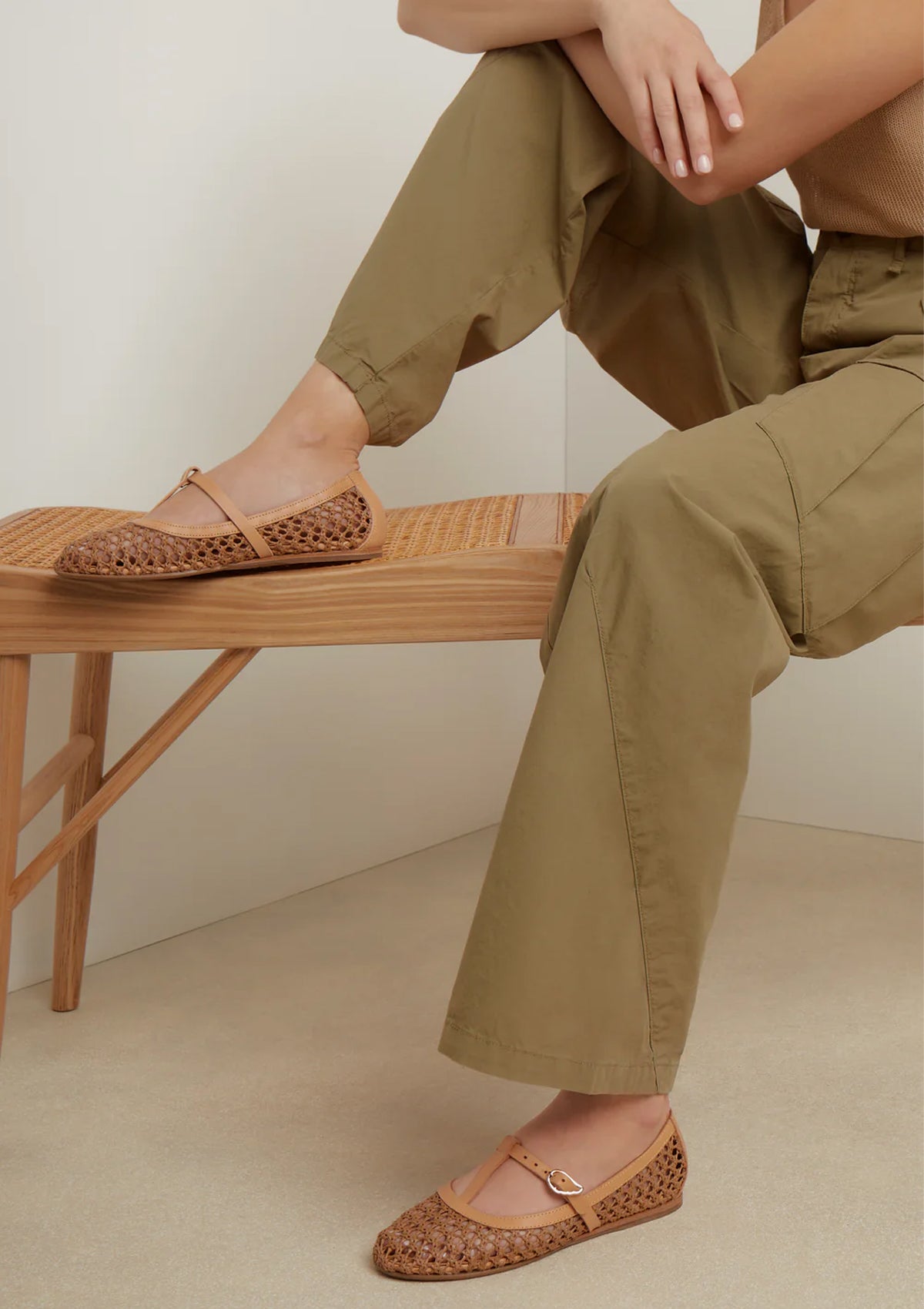 Aerati Raffia Ballet Flat | Brown