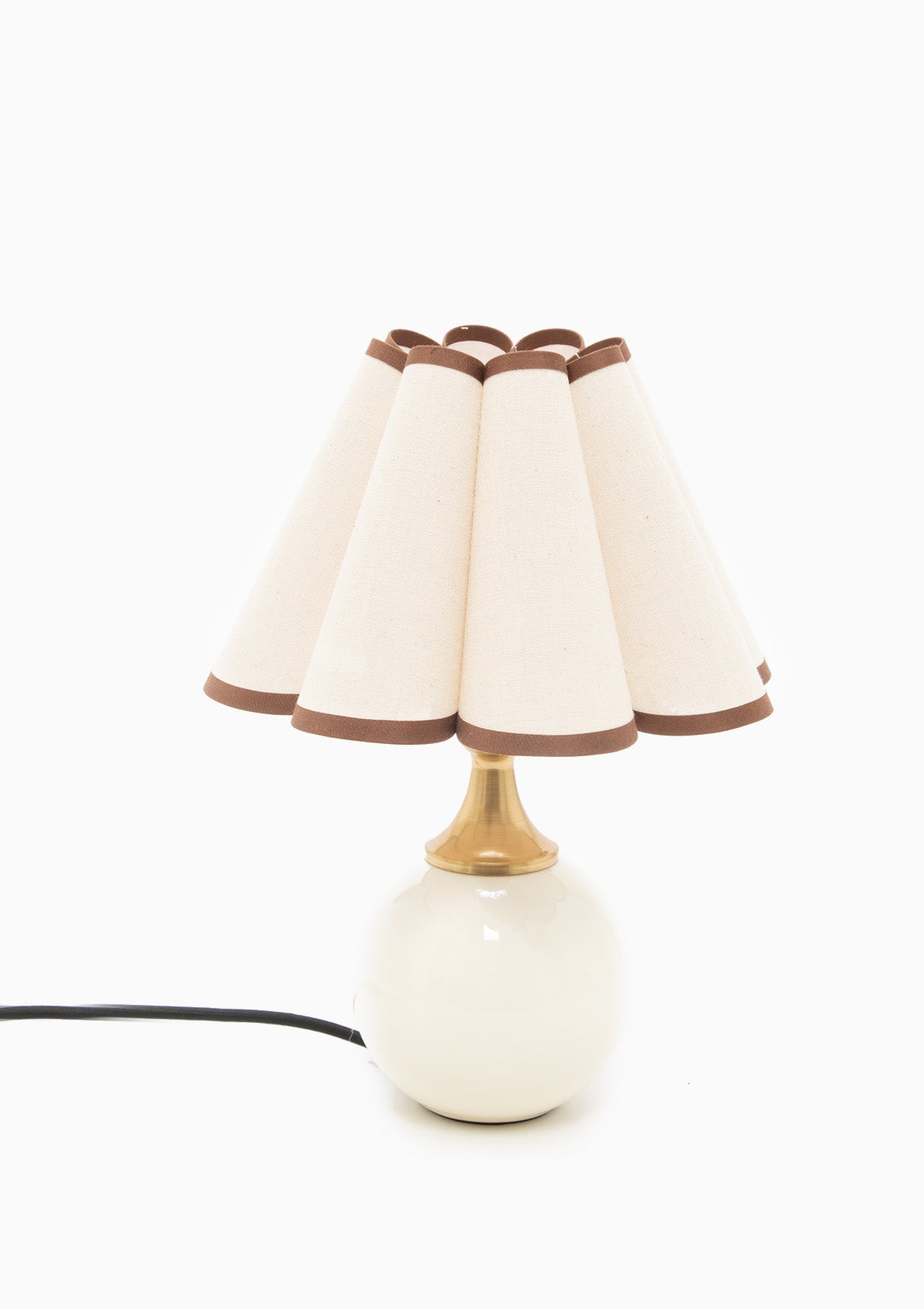 Handmade Duzy Lampshade & Ceramic Base | Light Khaki/Cream