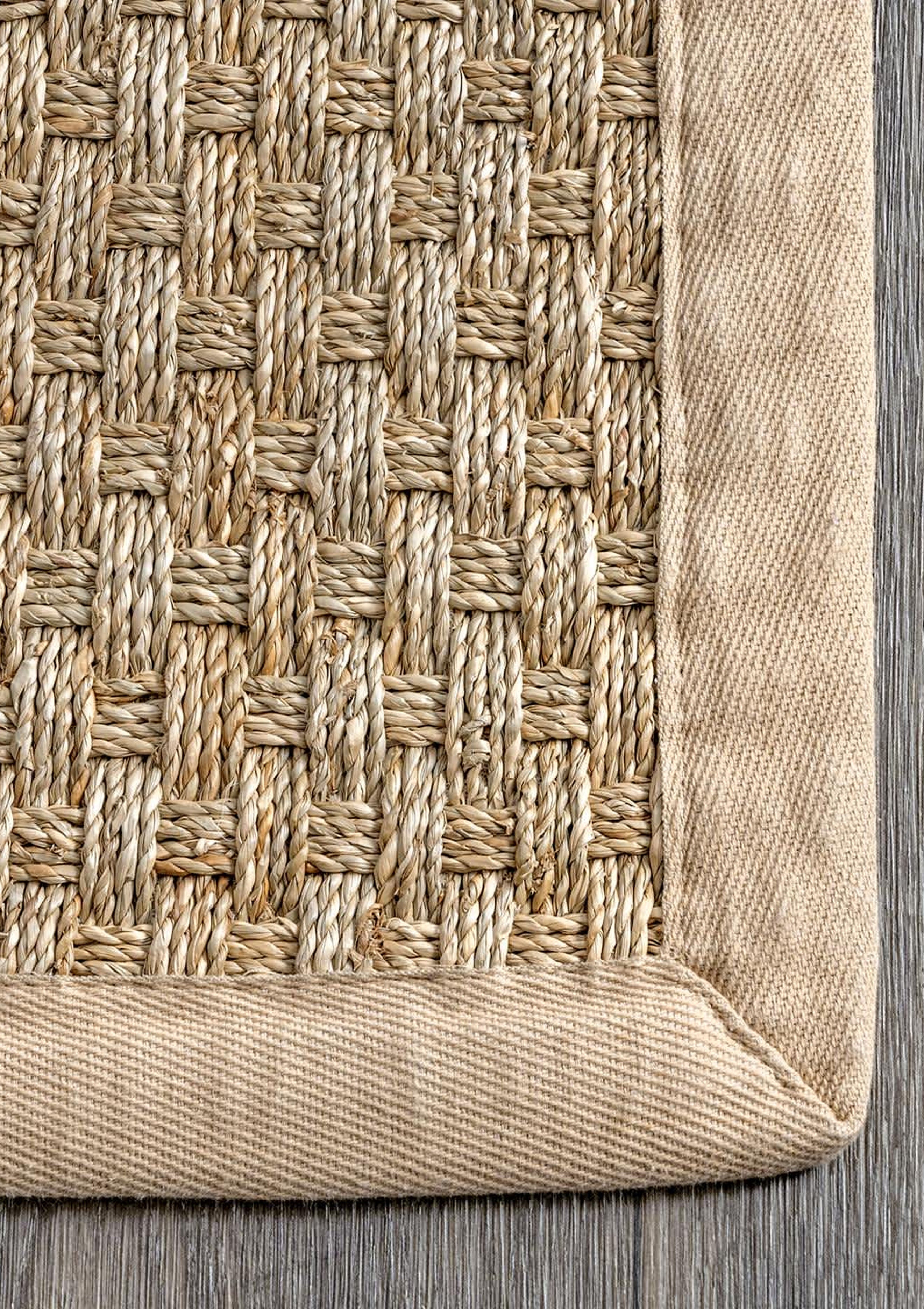 Hesse Checker Weave Seagrass Indoor/Outdoor Area Rug | Natural, 2'x3'