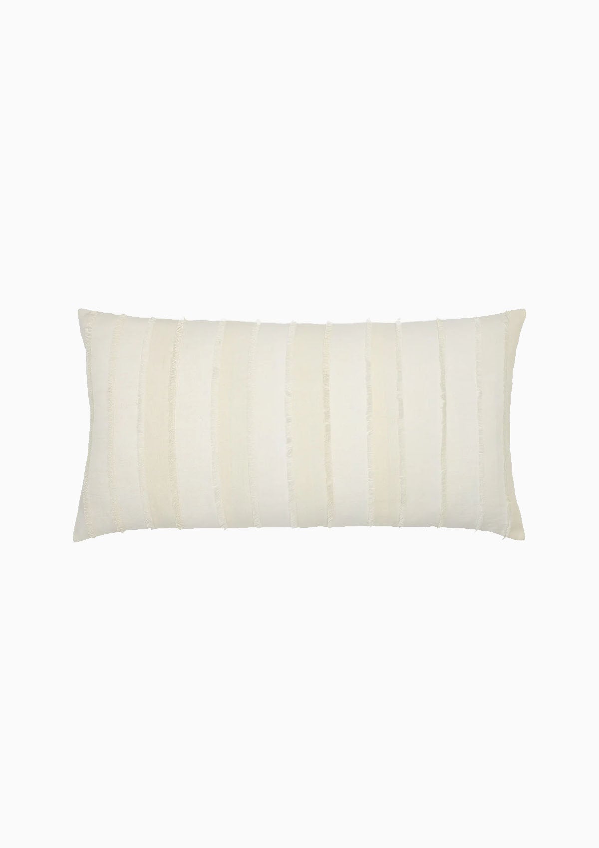 Fringed White Bolster | 17"x32"