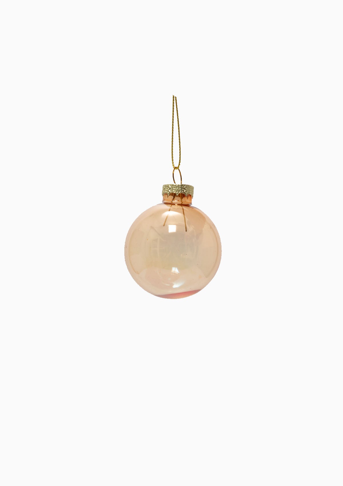 Small Glass Ball Ornament | Clear Amber