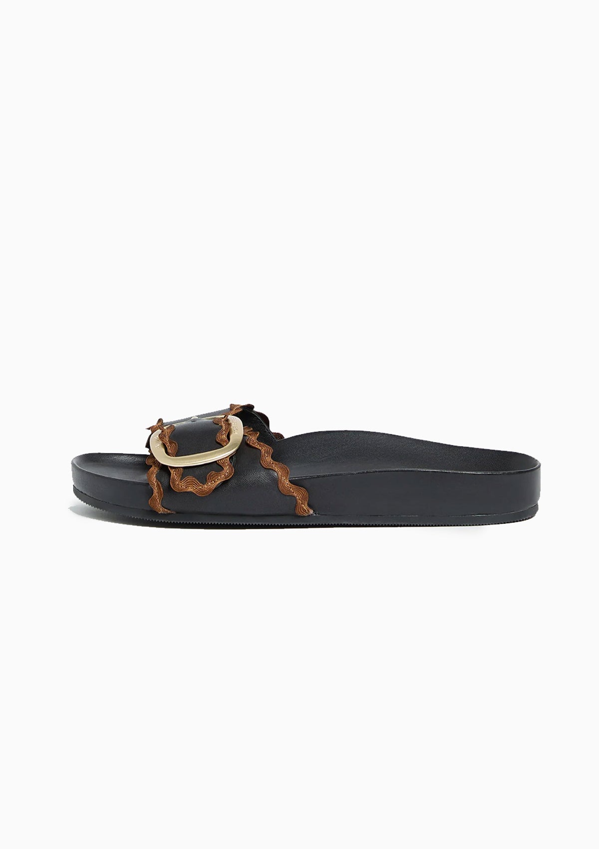 Iris Flat Sandal | Black/Cacao