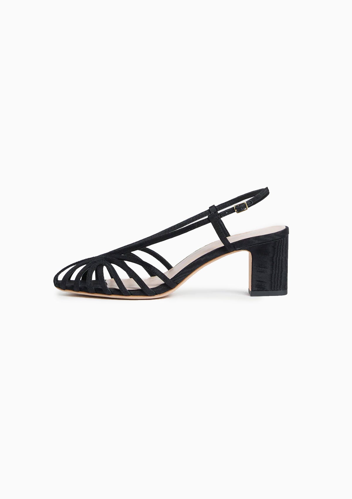 Priscilla Heeled Sandal | Black Moire