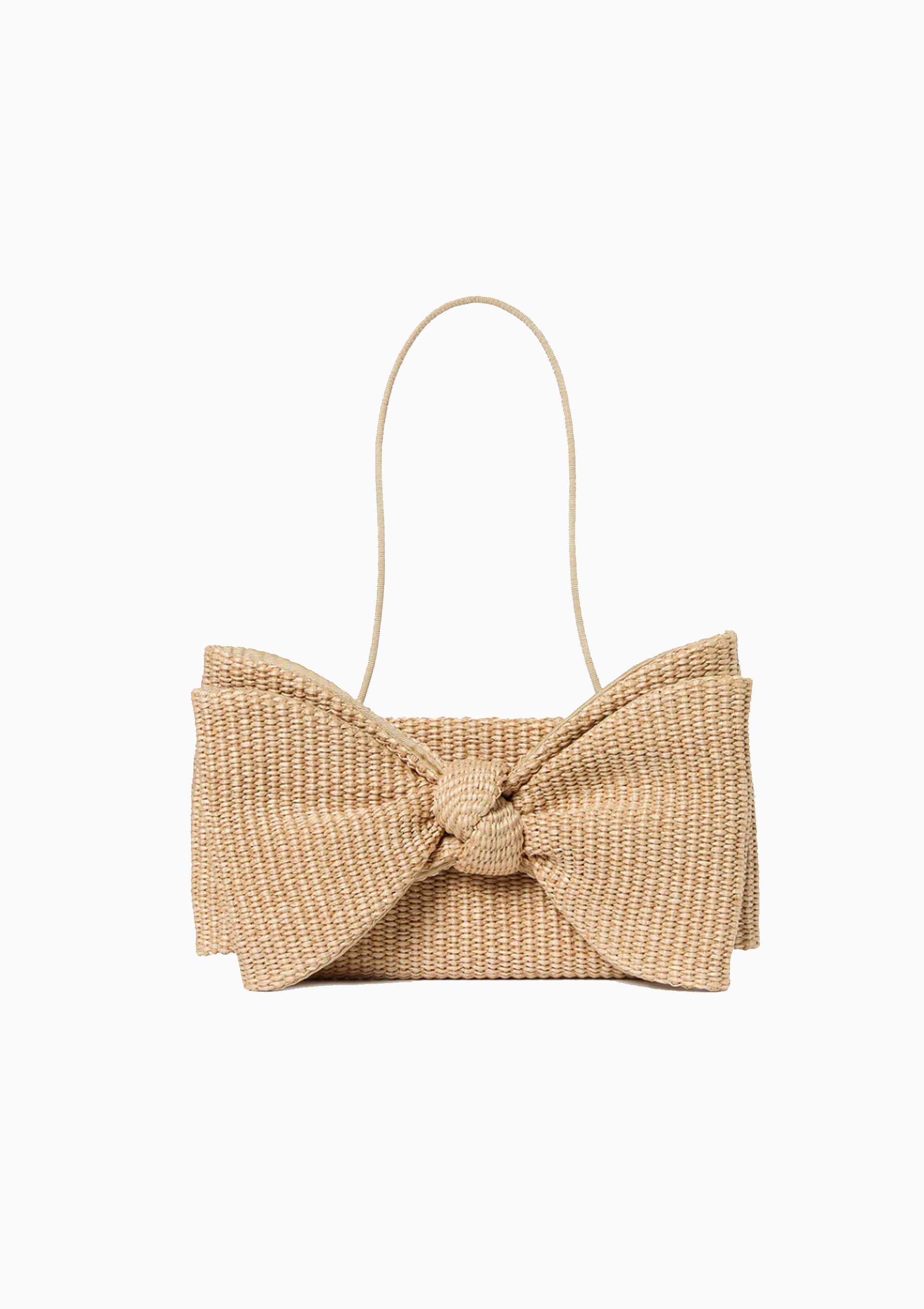 Valerie Woven Bow Clutch | Natural