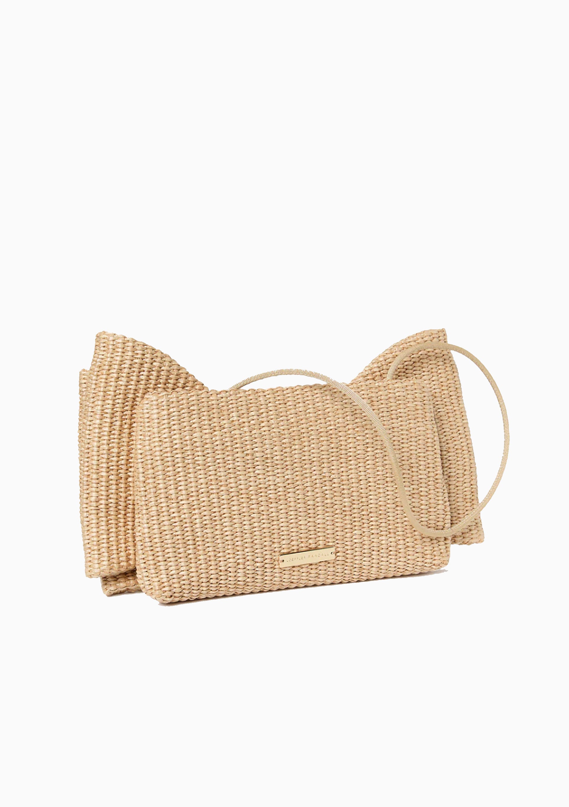 Valerie Woven Bow Clutch | Natural