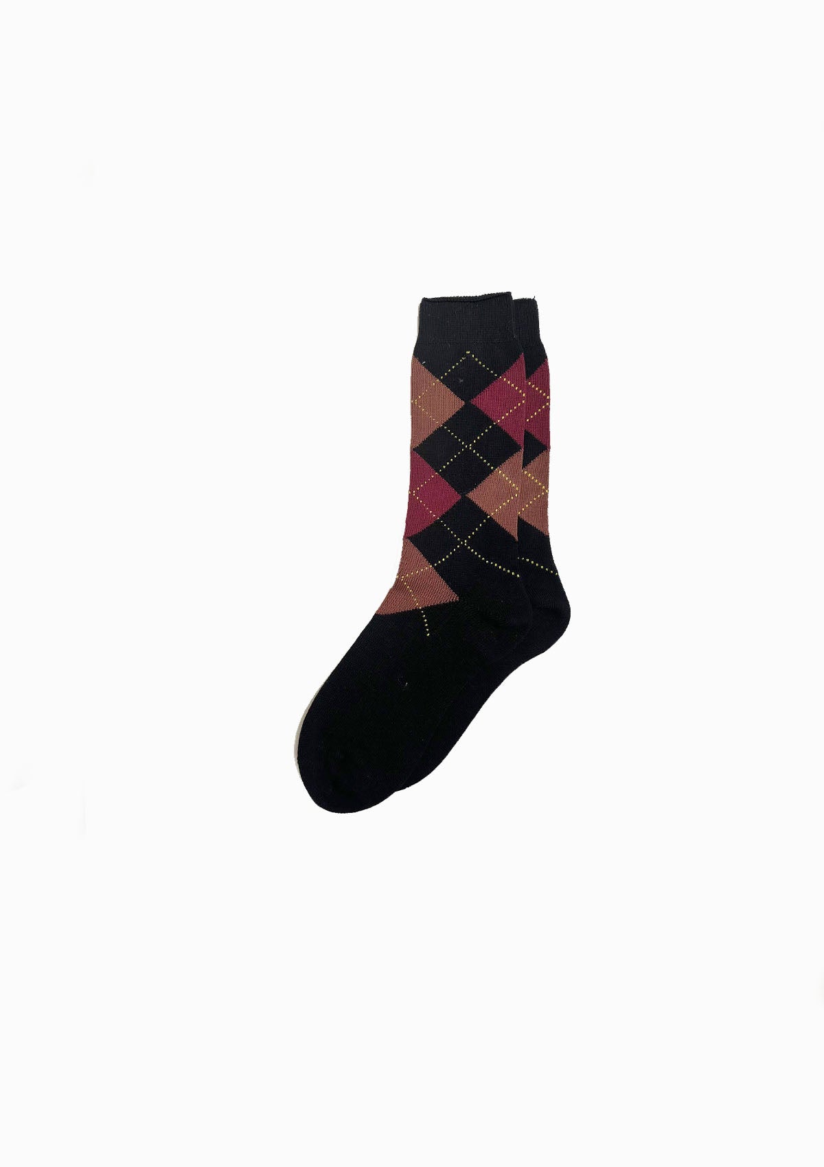 Diamond Plaid Socks | Bordeaux