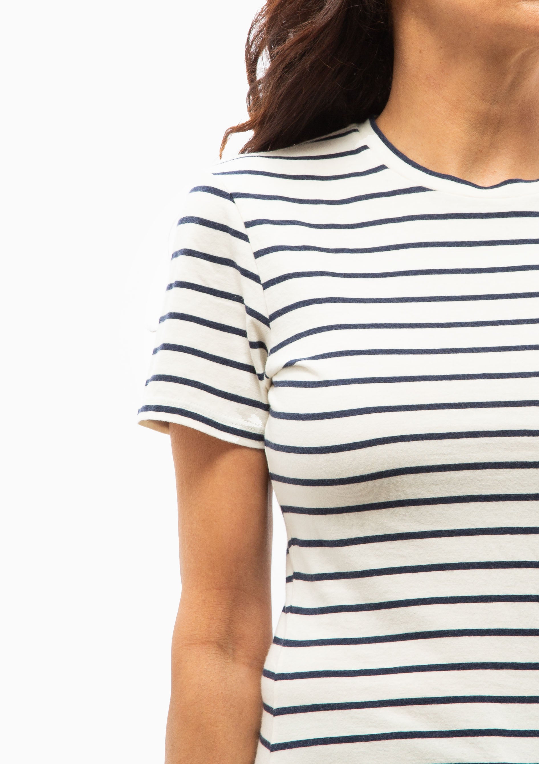 Lana Crewneck Tee | Natural/Navy Stripe