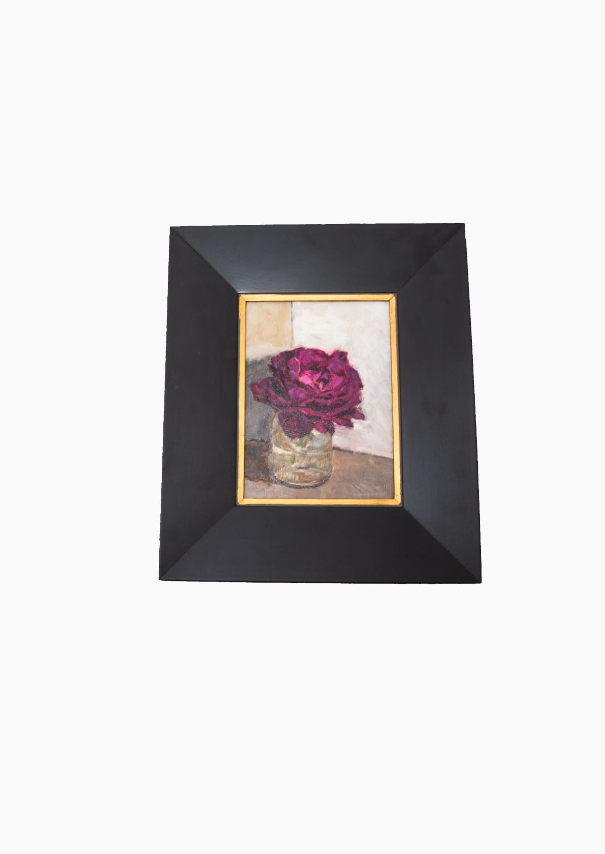 Red Violet Rose Oil Painting On Panel | 8"x6"