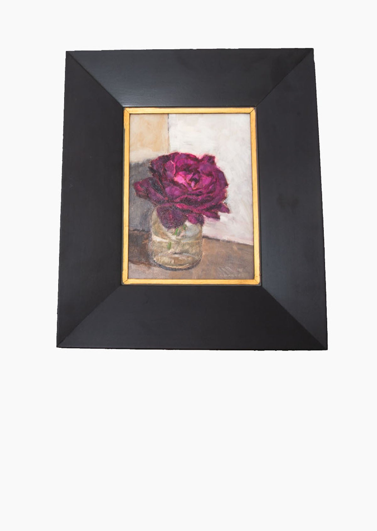 Red Violet Rose Oil Painting On Panel | 8"x6"