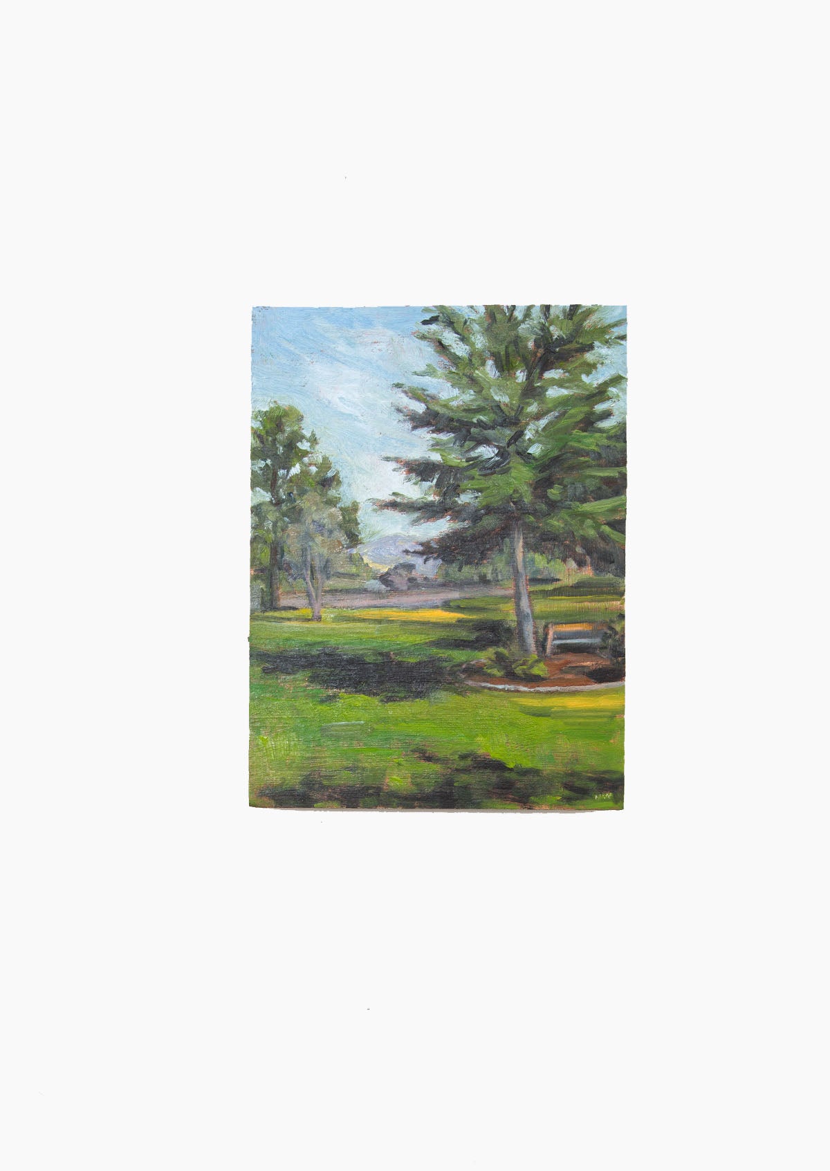 San Roque Park Oil Painting On Panel Mounted | 8"x6"