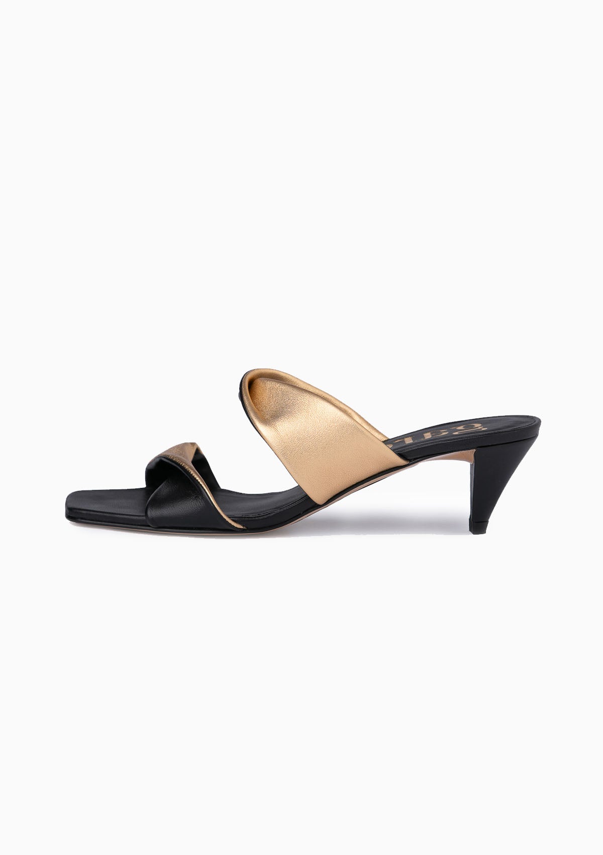 Aladina Heel | Black/Gold Nappa