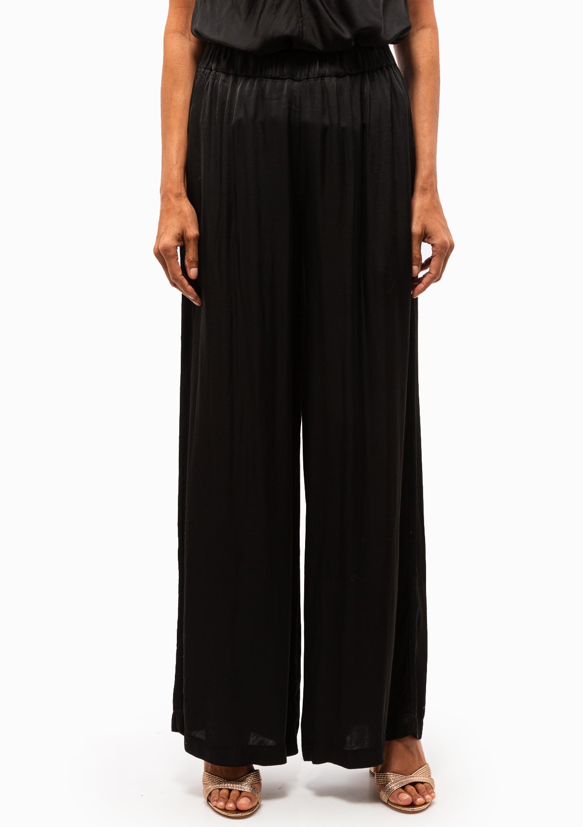 Matte Satin Leah Pant | Black