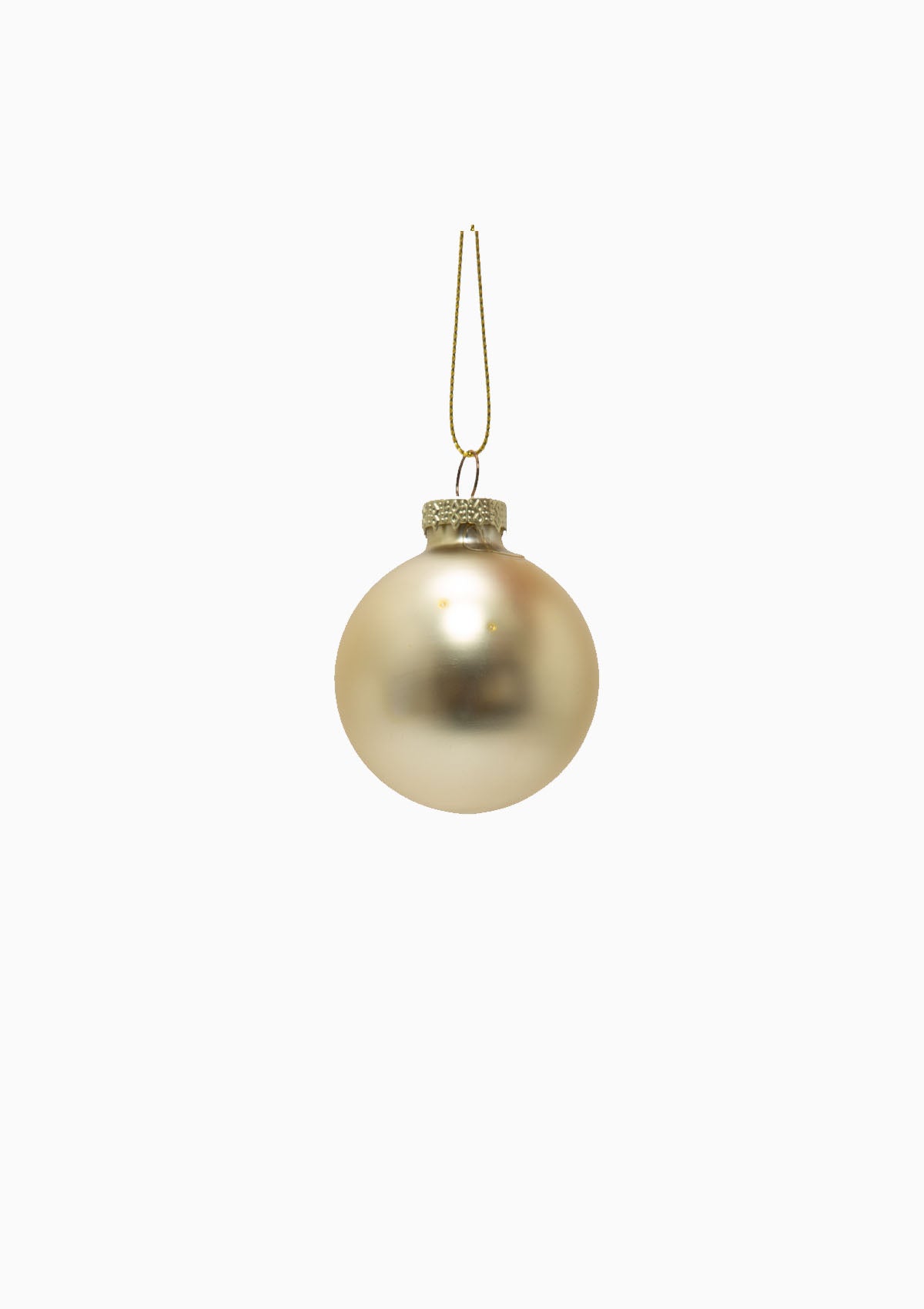 Small Glass Ball Ornament | Matte Gold