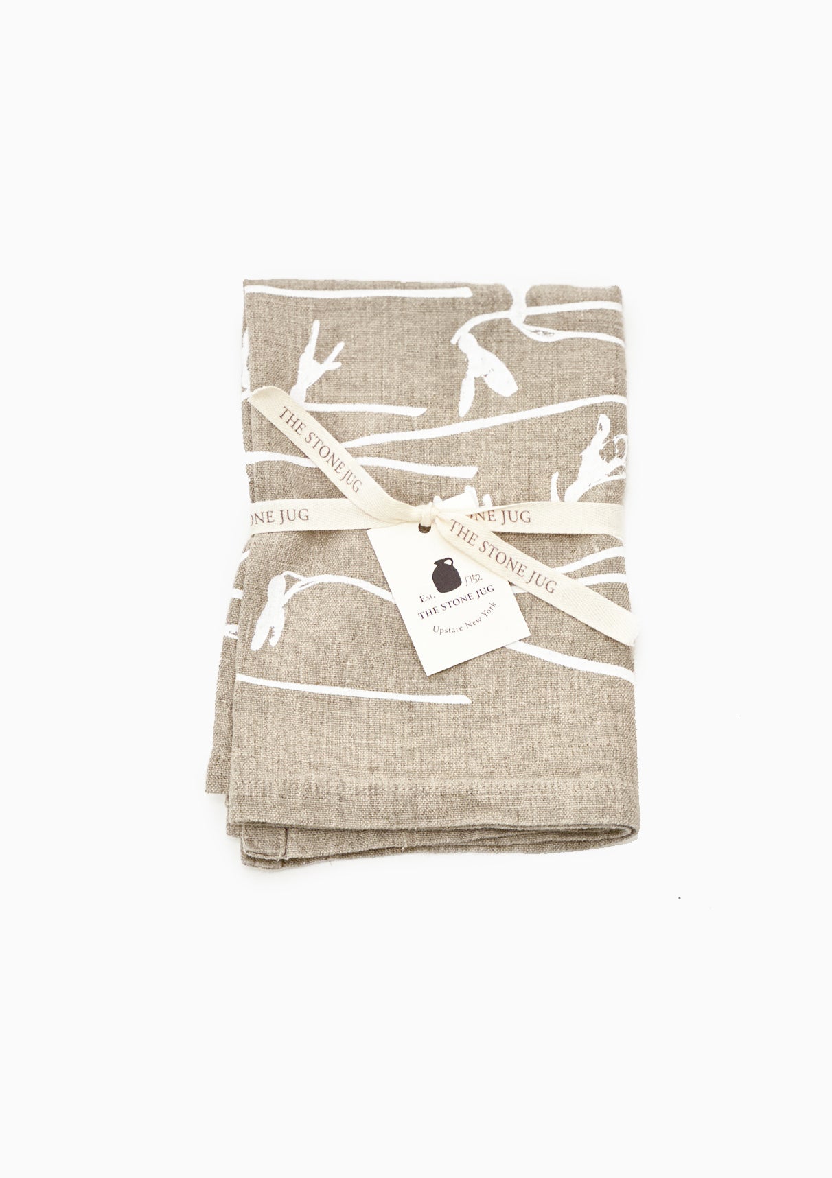 Snowdrop 100% Stone Washed Linen Tea Towel | White