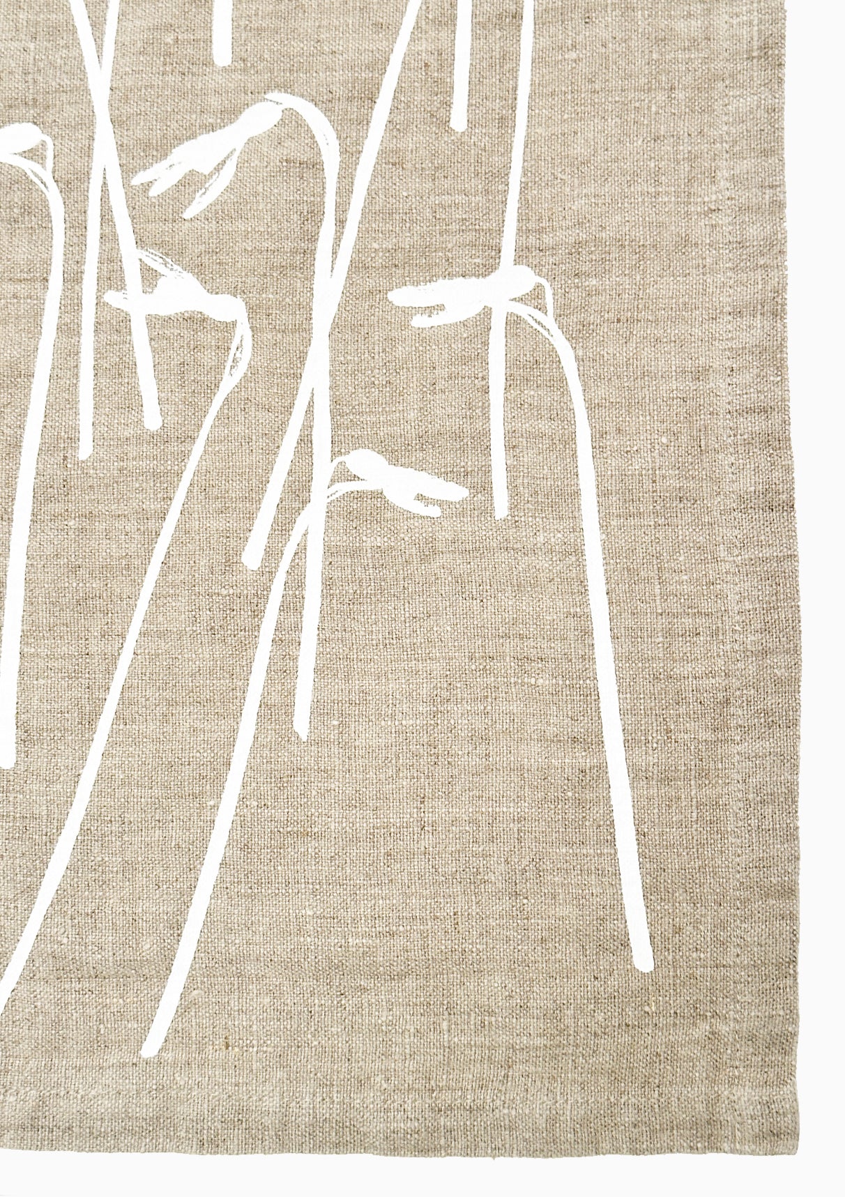 Snowdrop 100% Stone Washed Linen Tea Towel | White