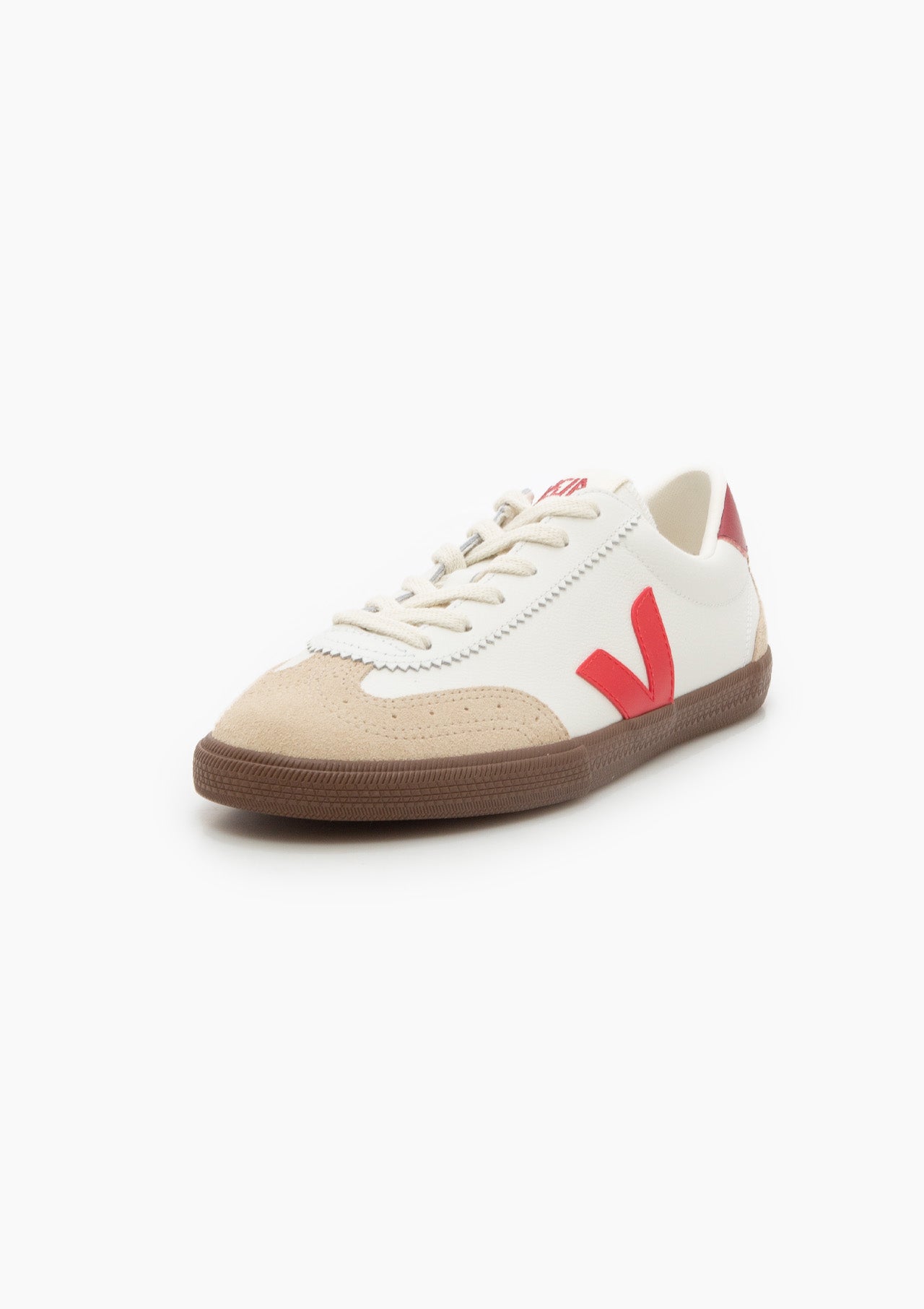 Volley Leather Sneaker | White Pekin Bark