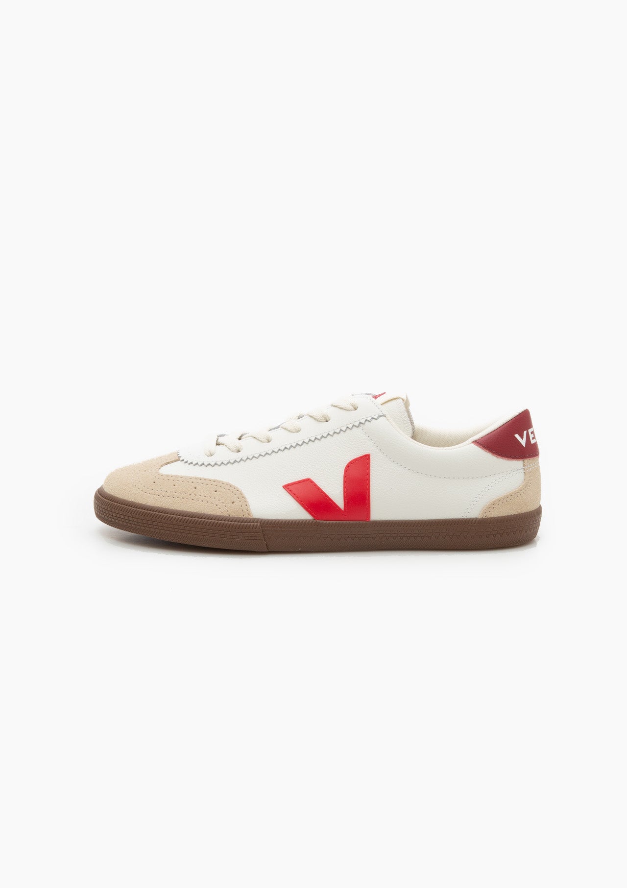 Volley Leather Sneaker | White Pekin Bark