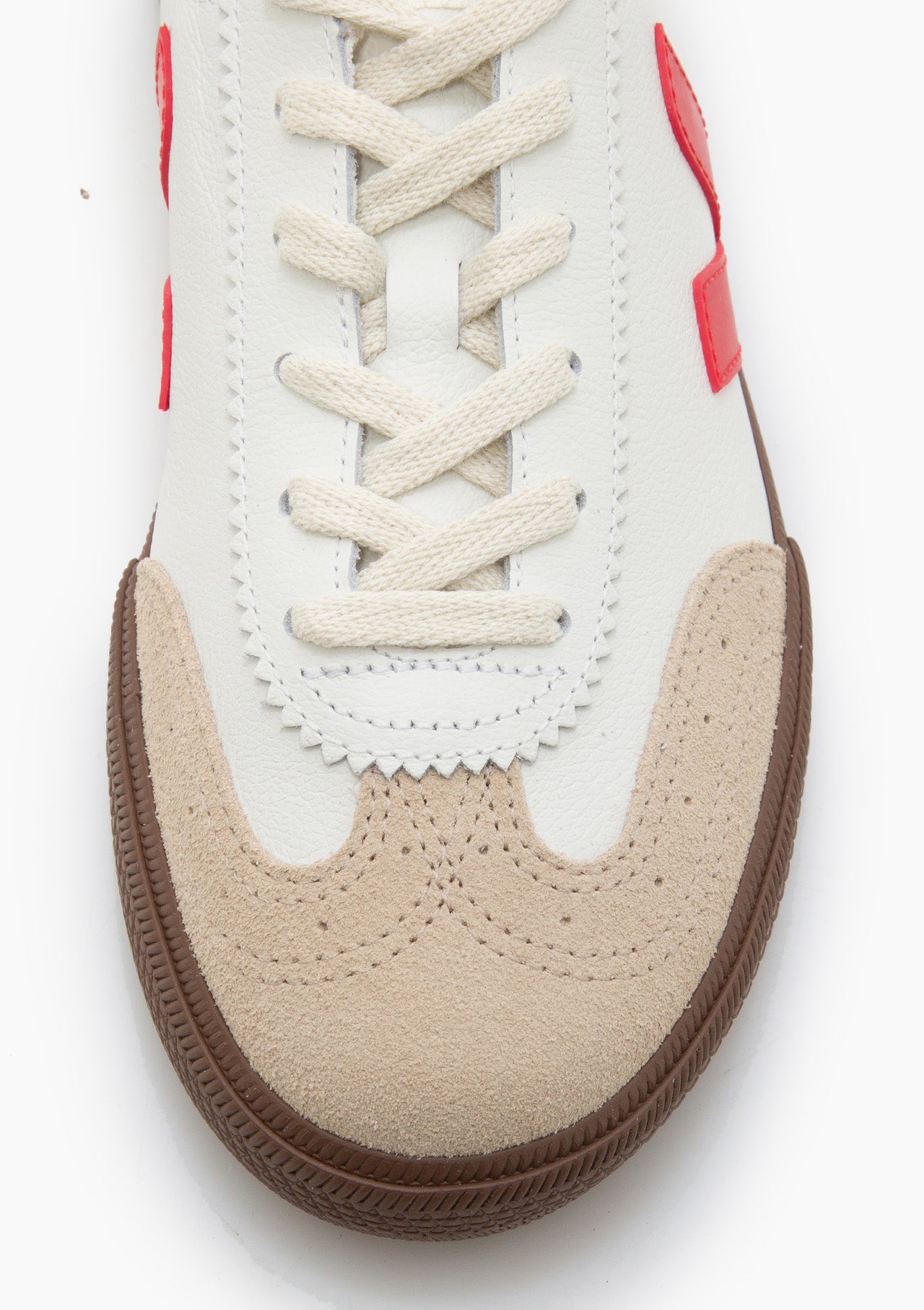 Volley Leather Sneaker | White Pekin Bark