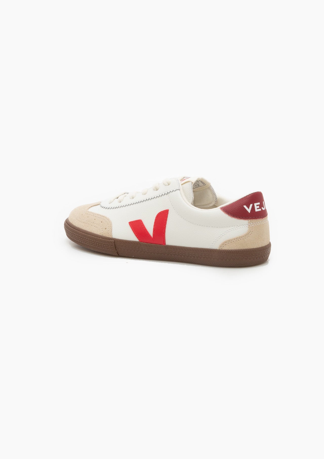 Volley Leather Sneaker | White Pekin Bark